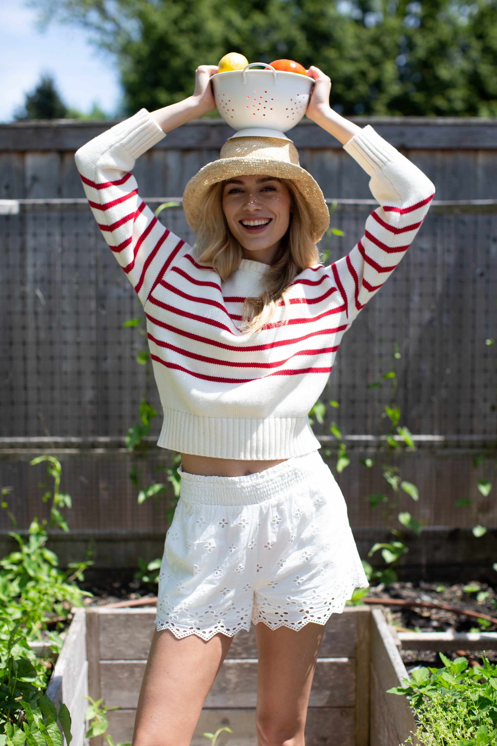 Lake Sweater - Ivory/Red Stripe