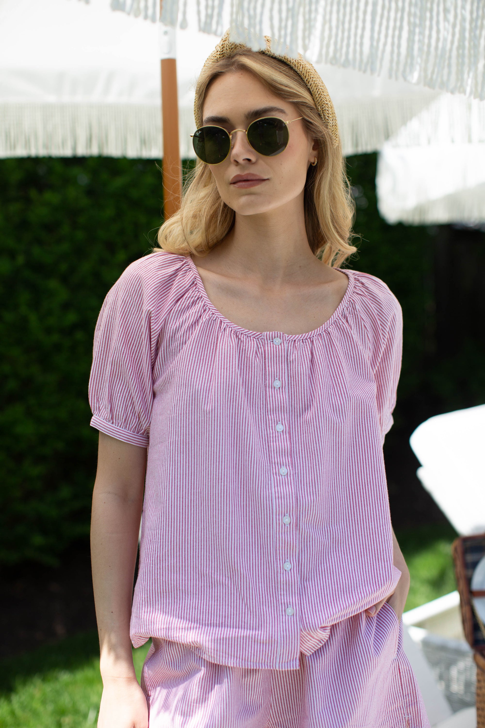 Everly Top - Red/White Stripe