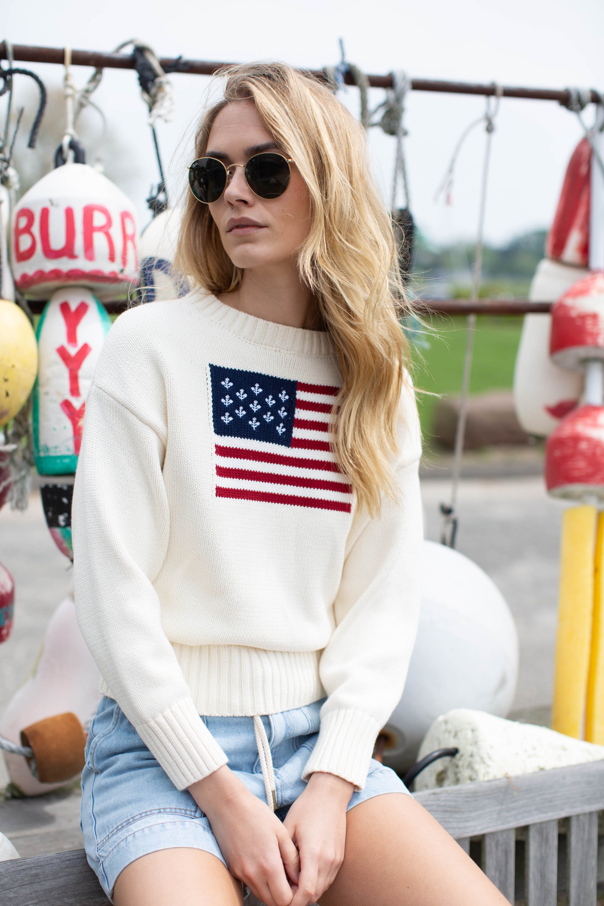 Marea Flag Sweater - Ivory