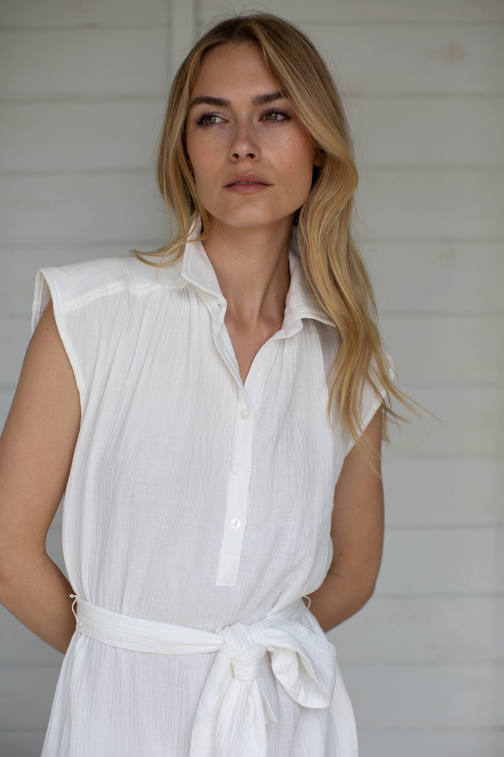 Joanne Dress - White Gauze