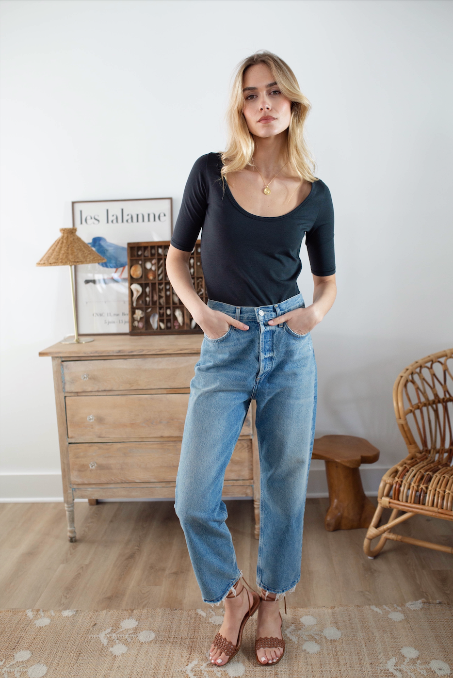 Ballet Scoop Tee - Black