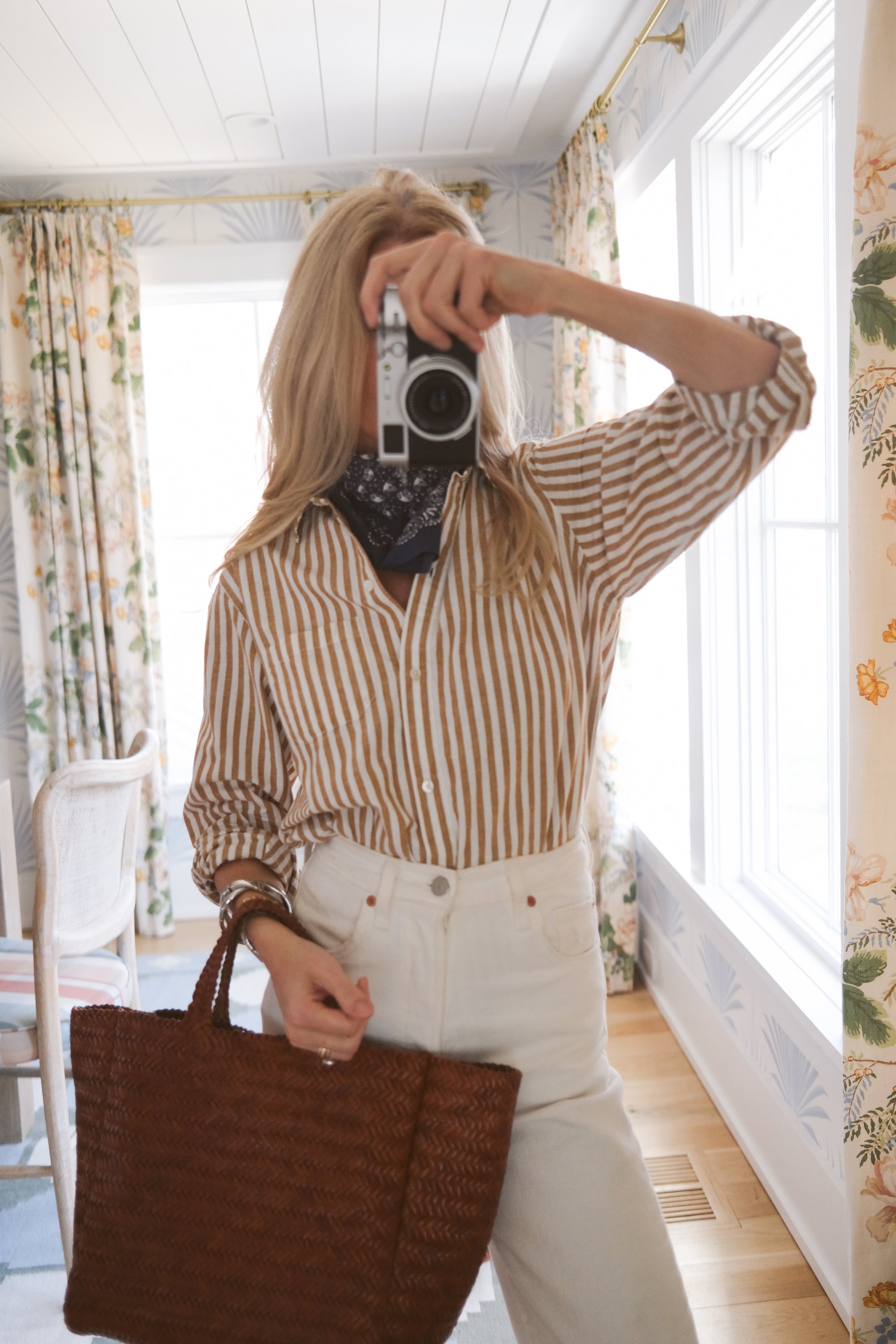 Favorite Shirt - Tan/White Awning Stripe