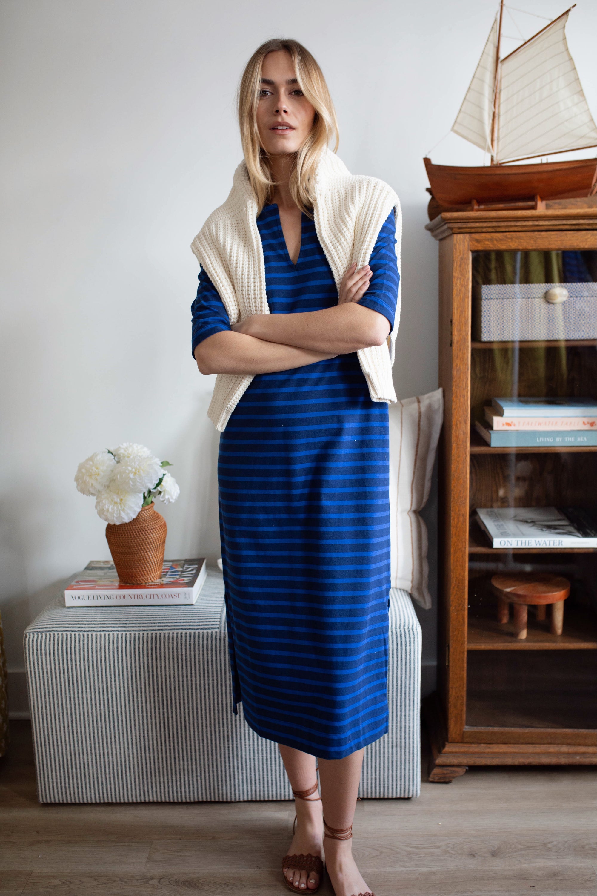 Mariner Tunic Dress - Tidal/Navy