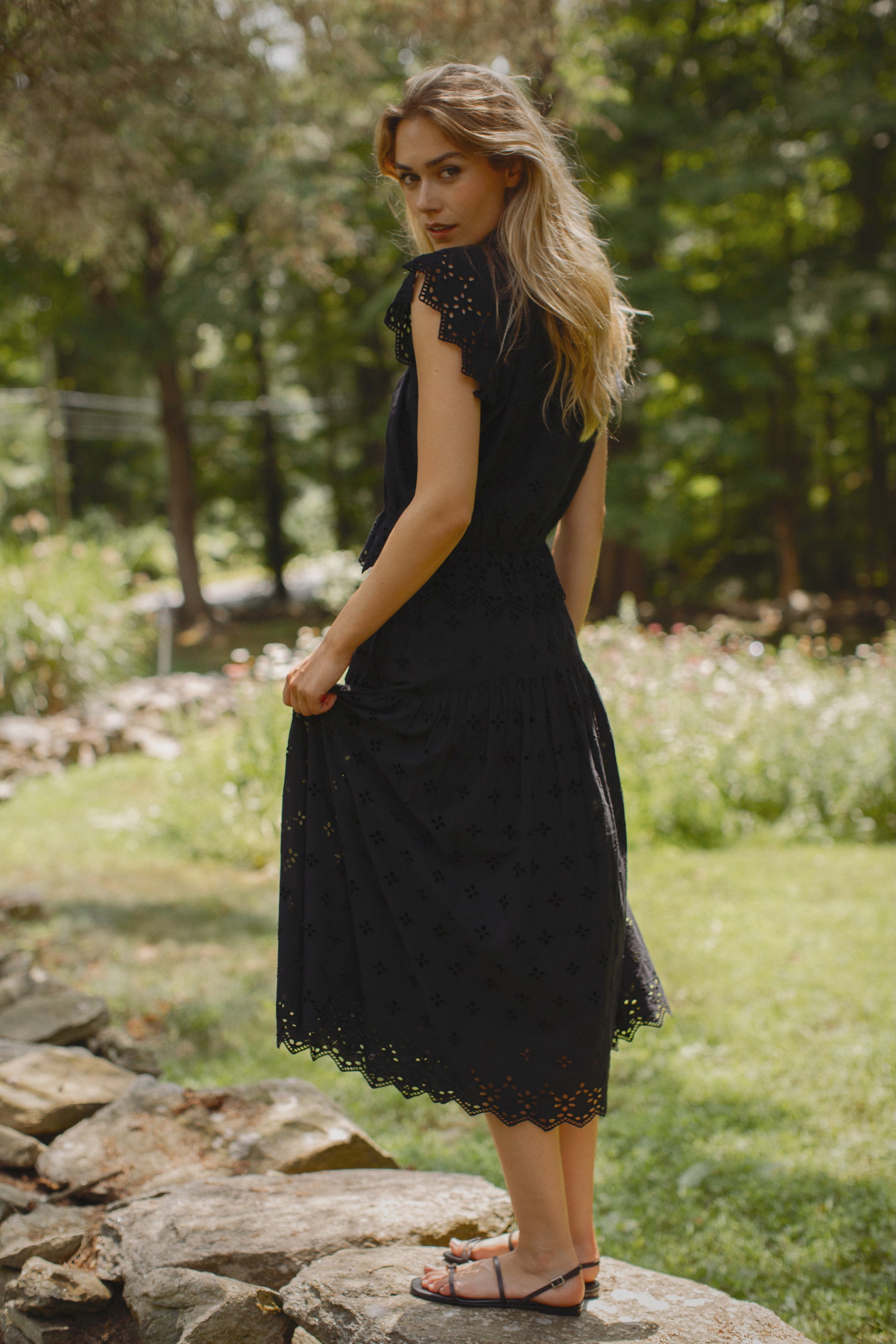Louisa Skirt - Black Eyelet
