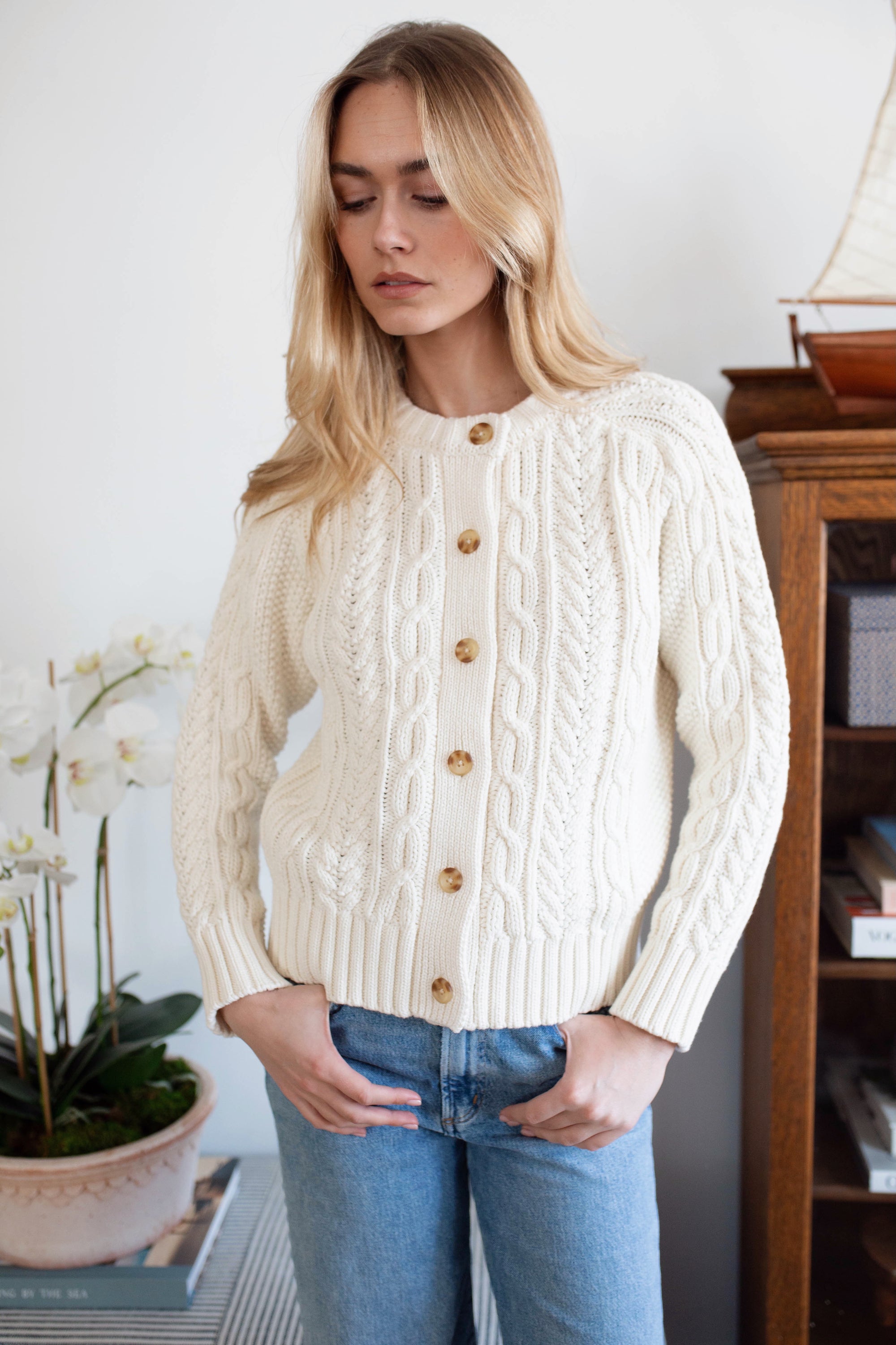 Cable Cardigan - Ivory