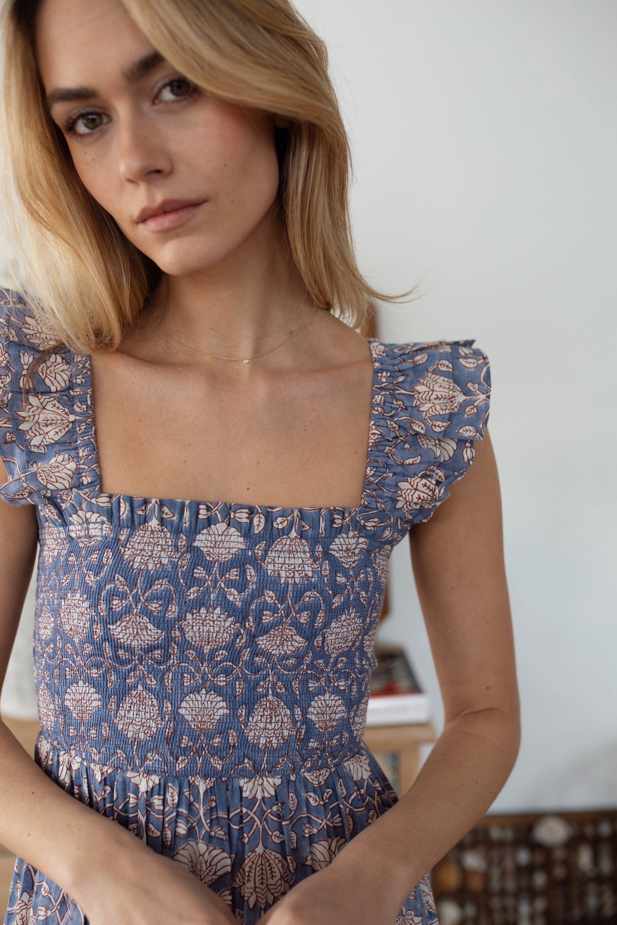 Sasco Dress - Blue Indigo Lotus