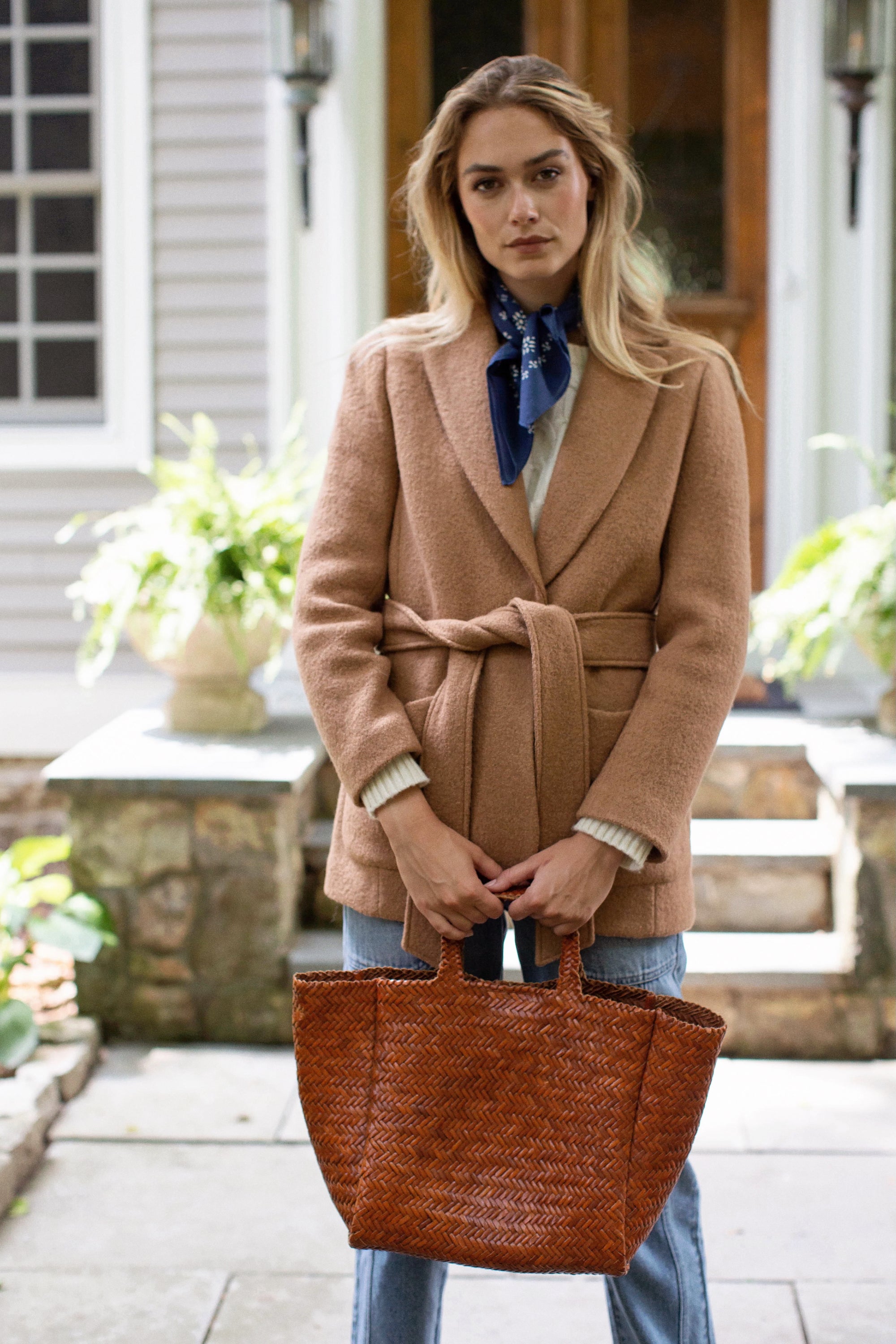 Boiled Wool Blazer - Camel