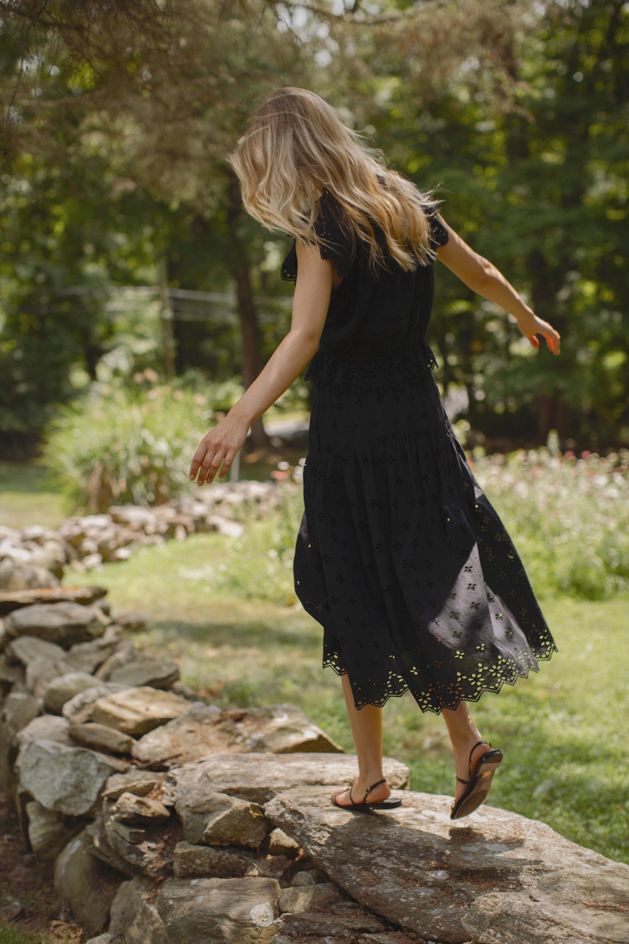 Louisa Skirt - Black Eyelet