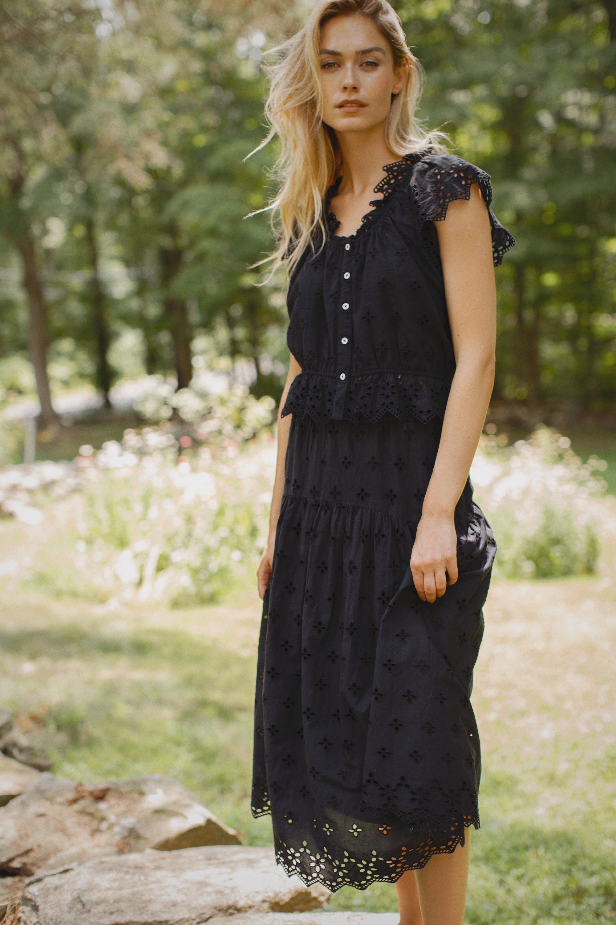 Erin Top - Black Eyelet