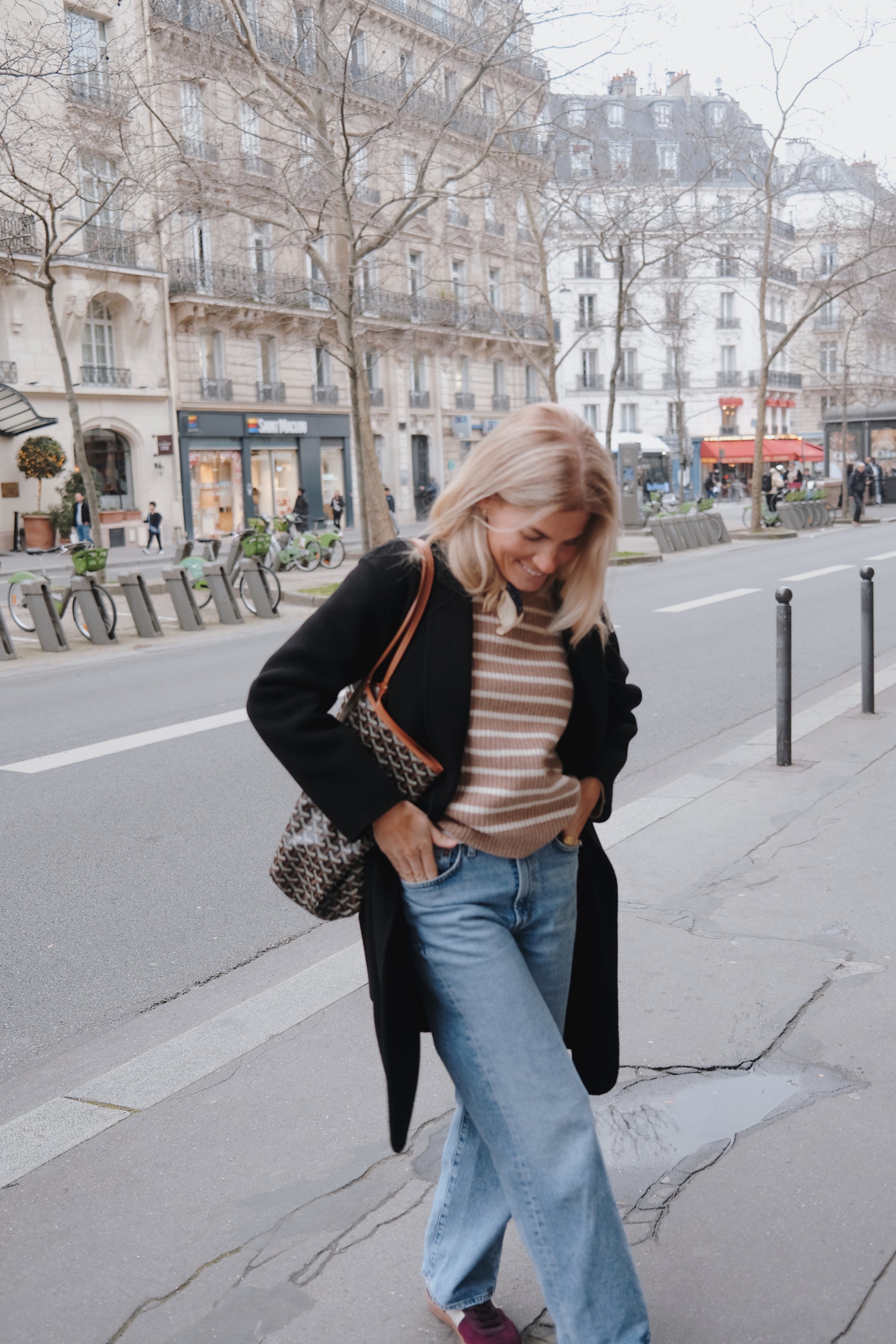 Marea Sweater - Camel Ivory Stripe
