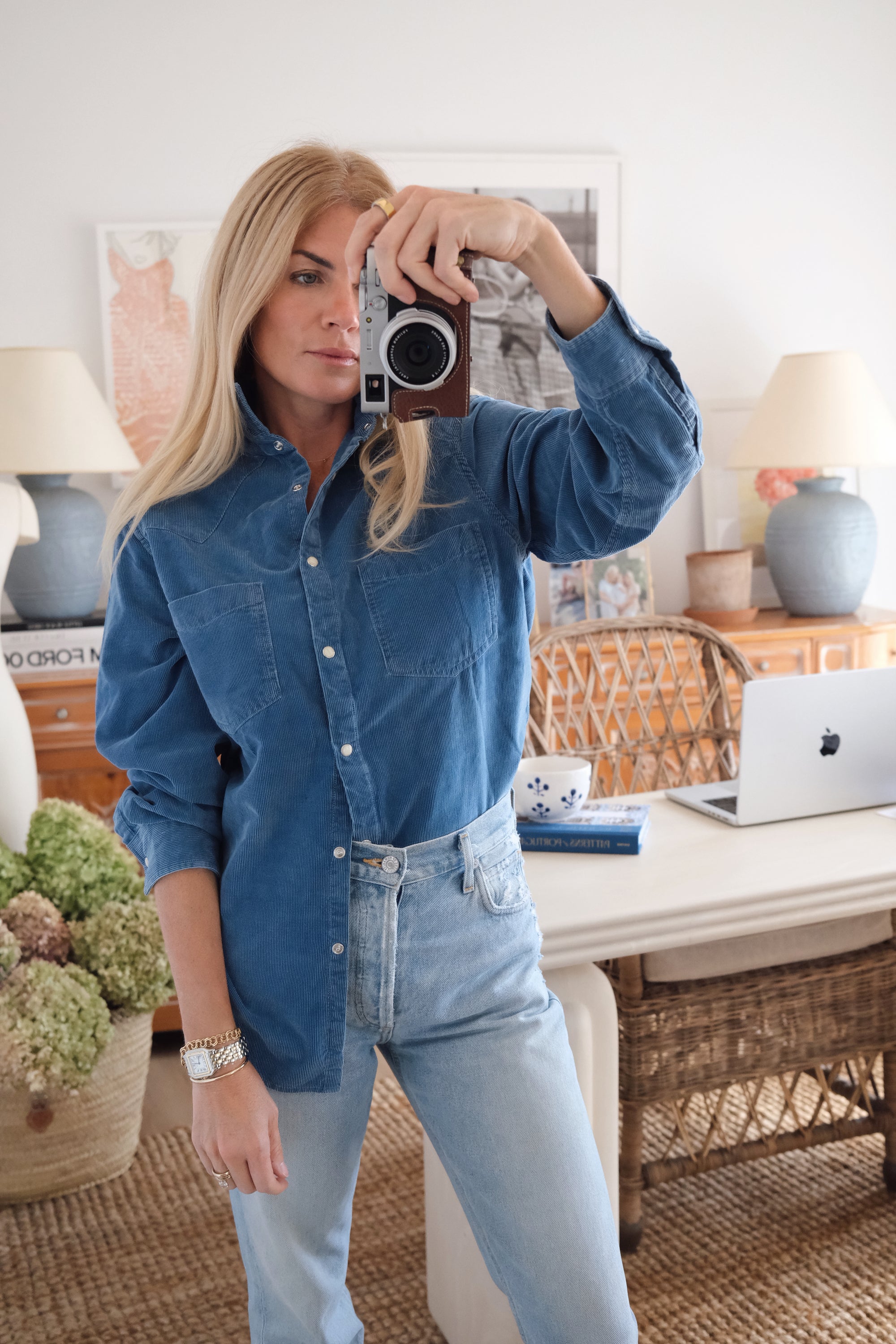Western Shirt - Indigo Corduroy