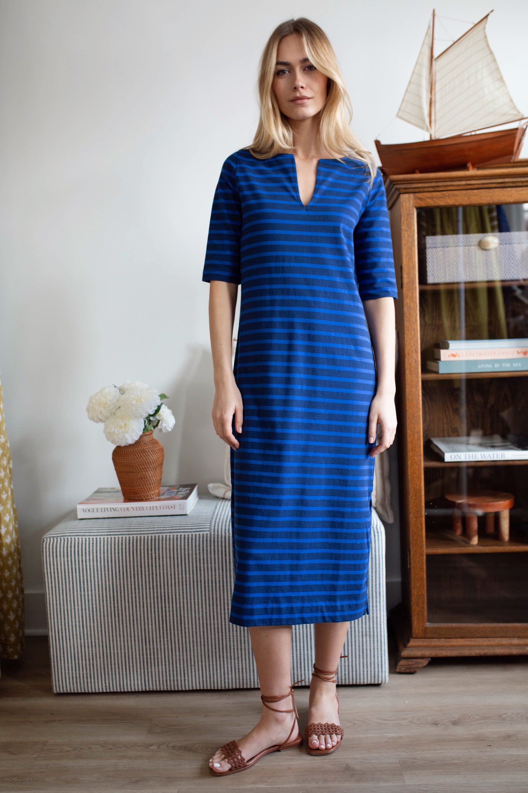 Mariner Tunic Dress - Tidal/Navy