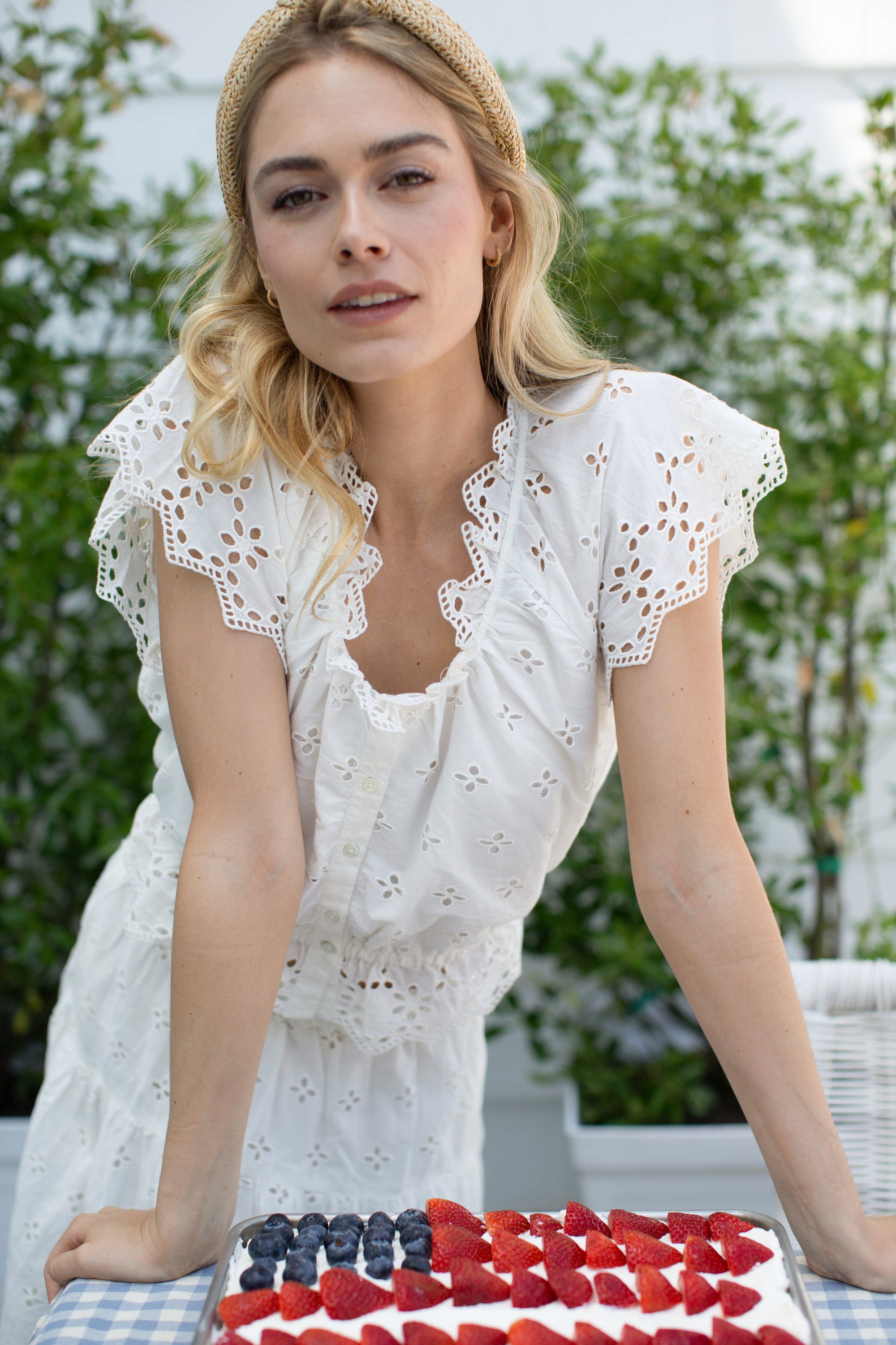 Erin Eyelet Top - White