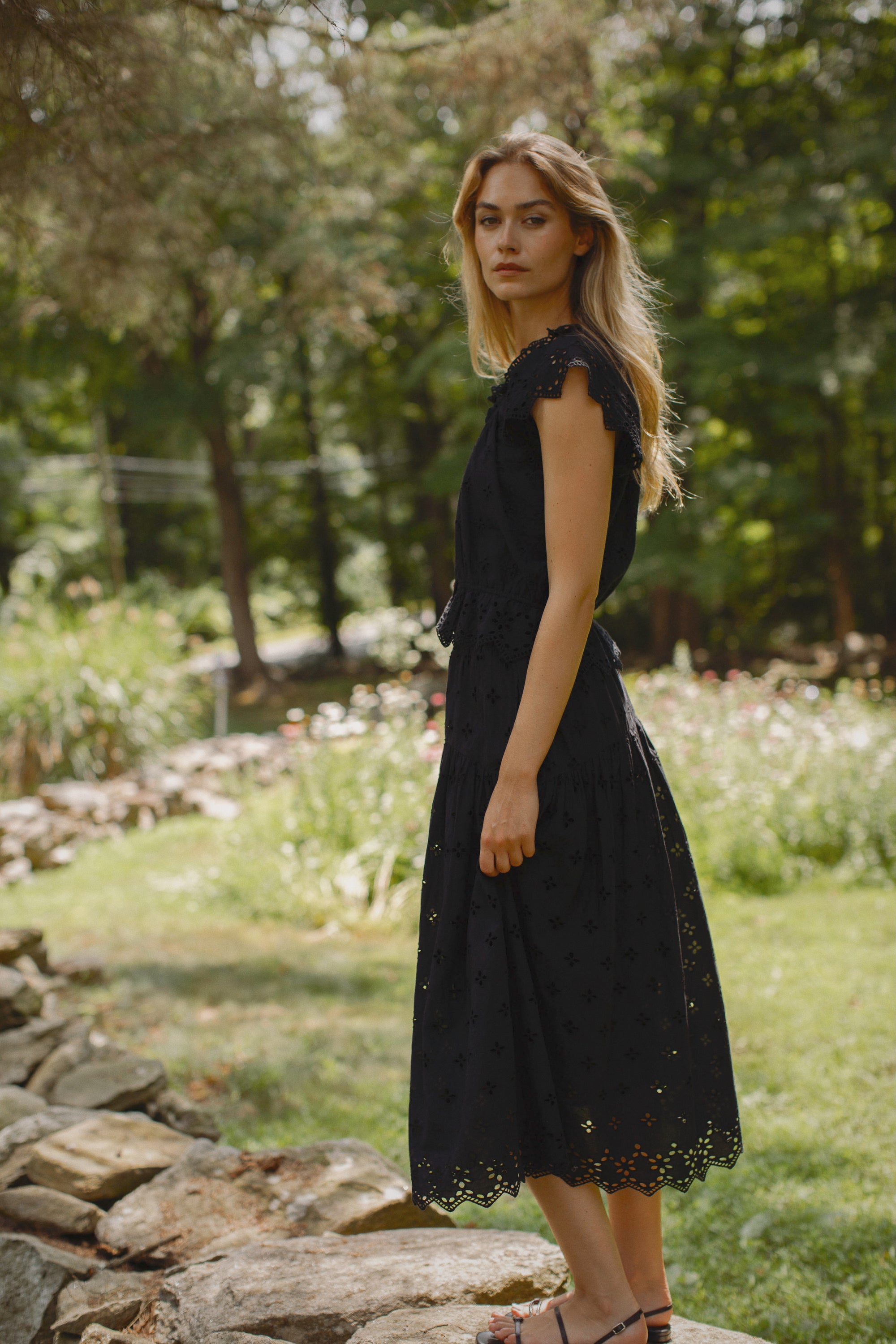 Louisa Skirt - Black Eyelet