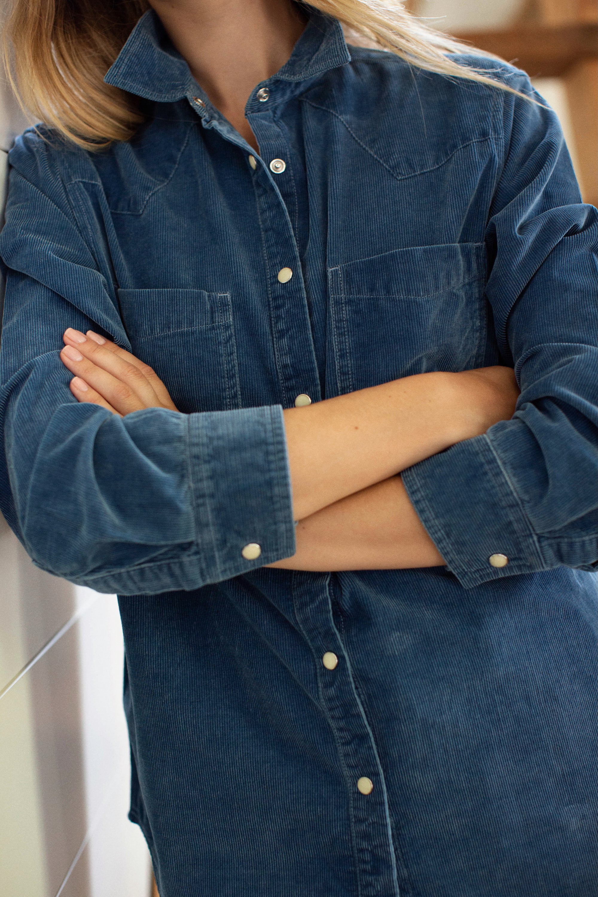 Western Shirt - Indigo Corduroy
