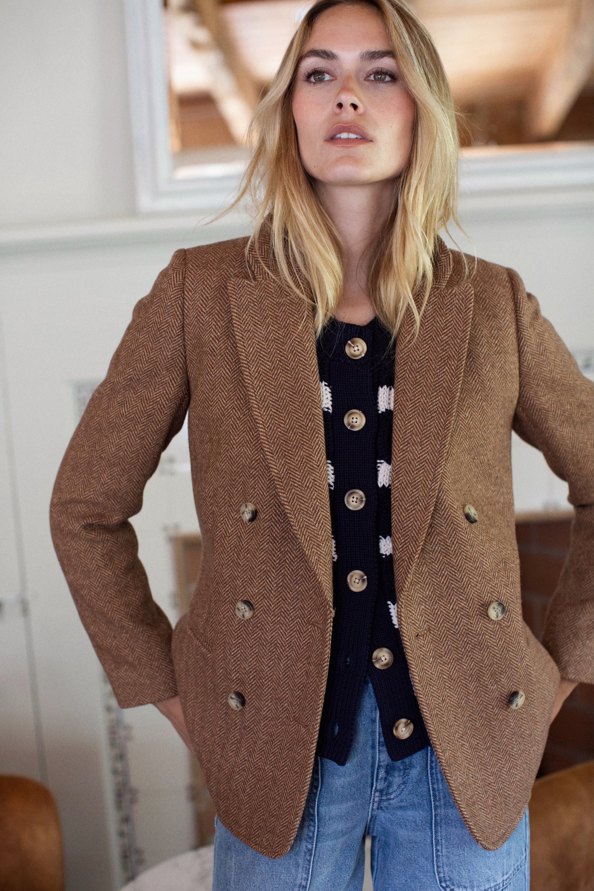 Hacking Jacket - Camel Herringbone
