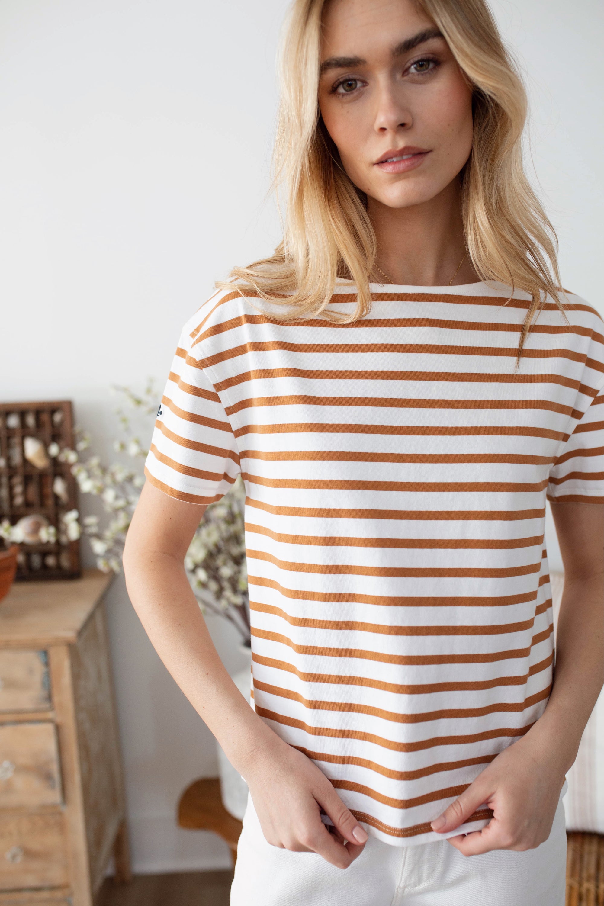 Short Sleeve Mariner - White/Cashew