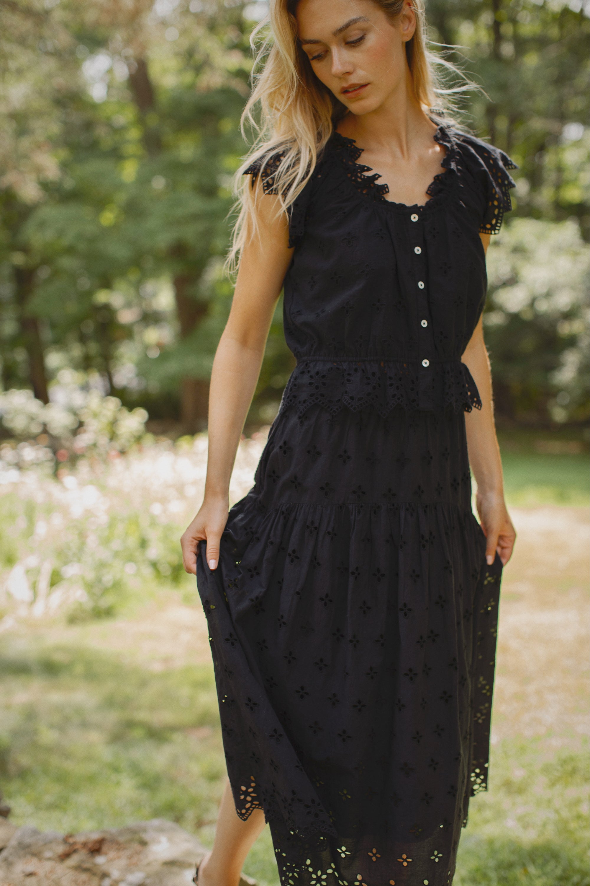 Erin Top - Black Eyelet