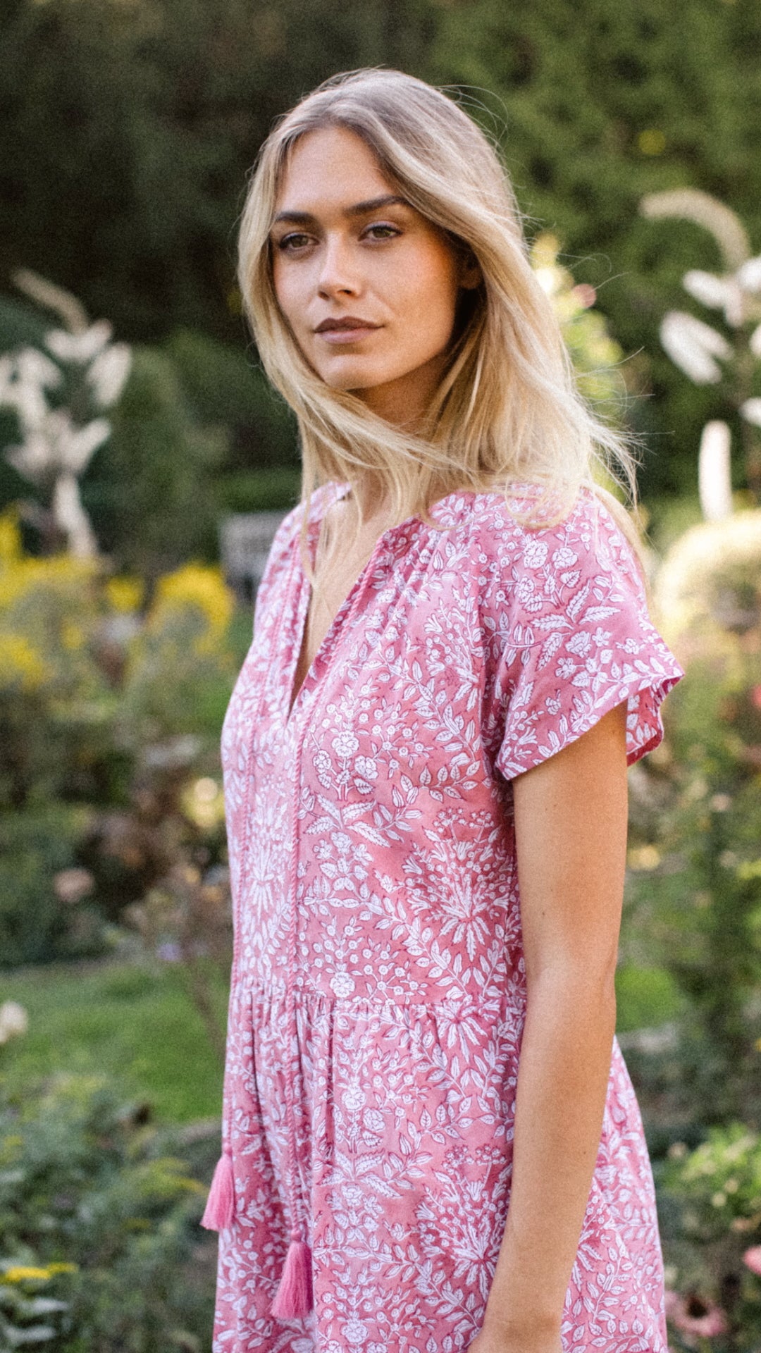 Breakers Dress - Faded Rose Lace Floral – Marea by Liz Joy