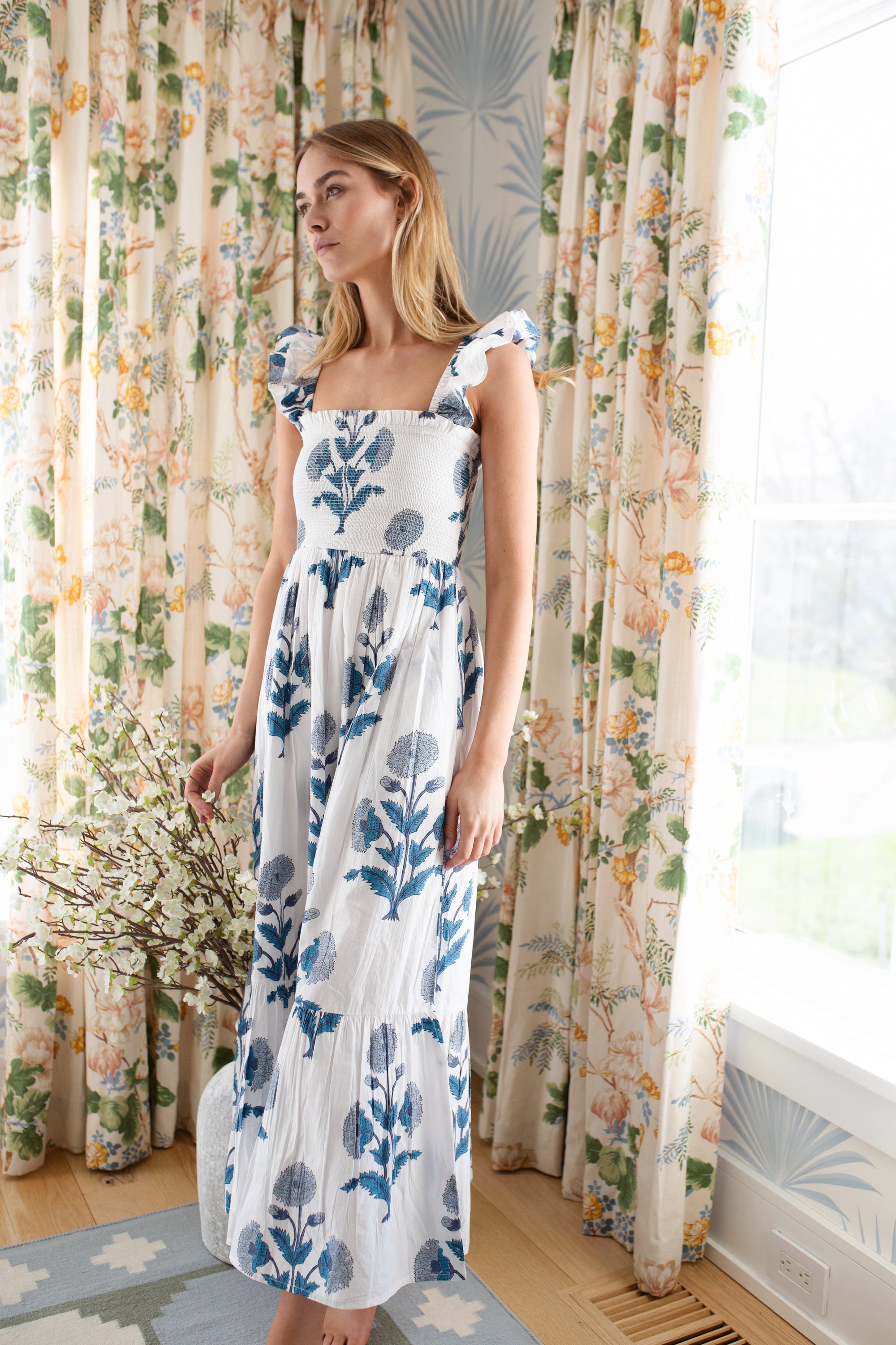 Sasco Dress - Indigo Zinnia