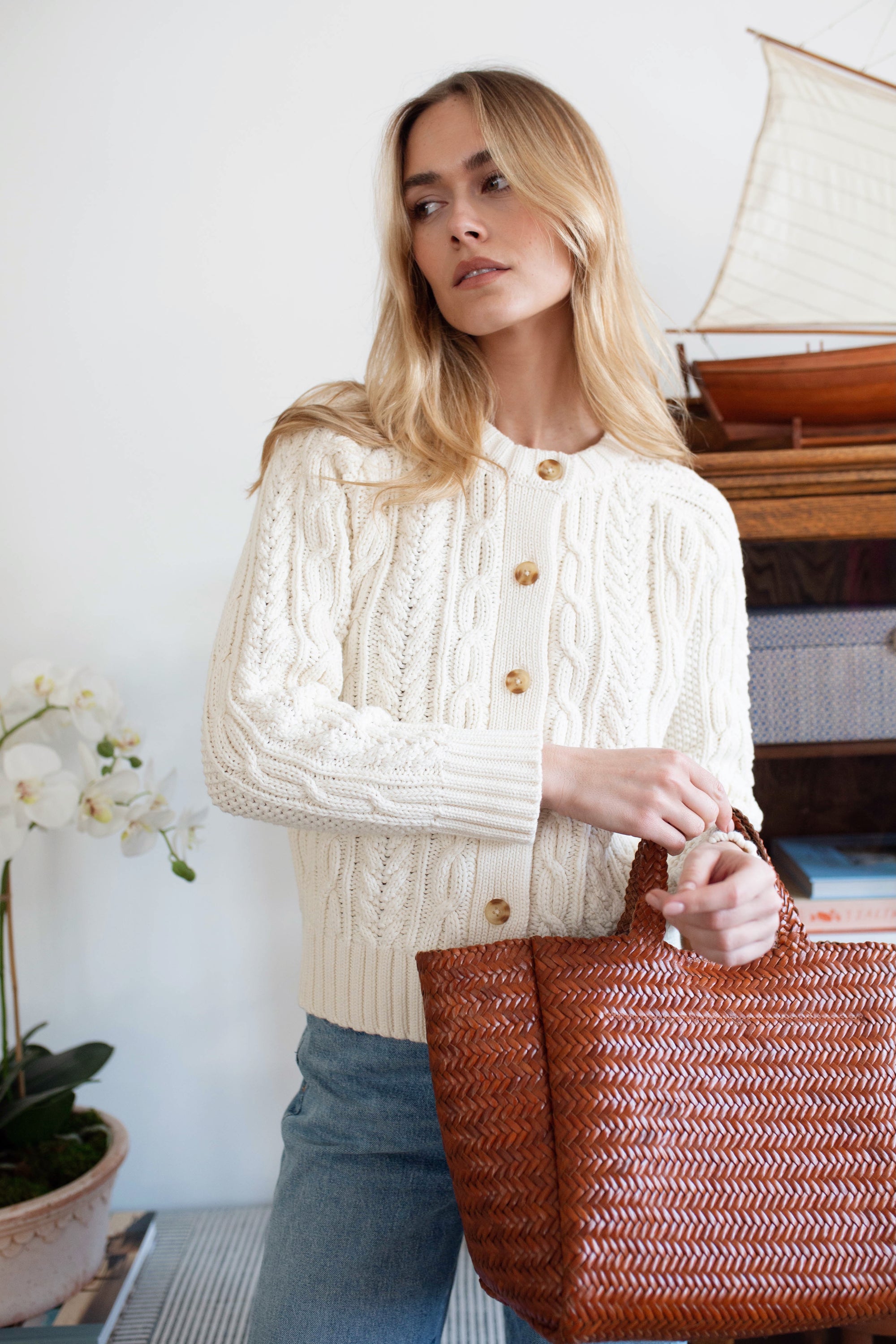 Cable Cardigan - Ivory