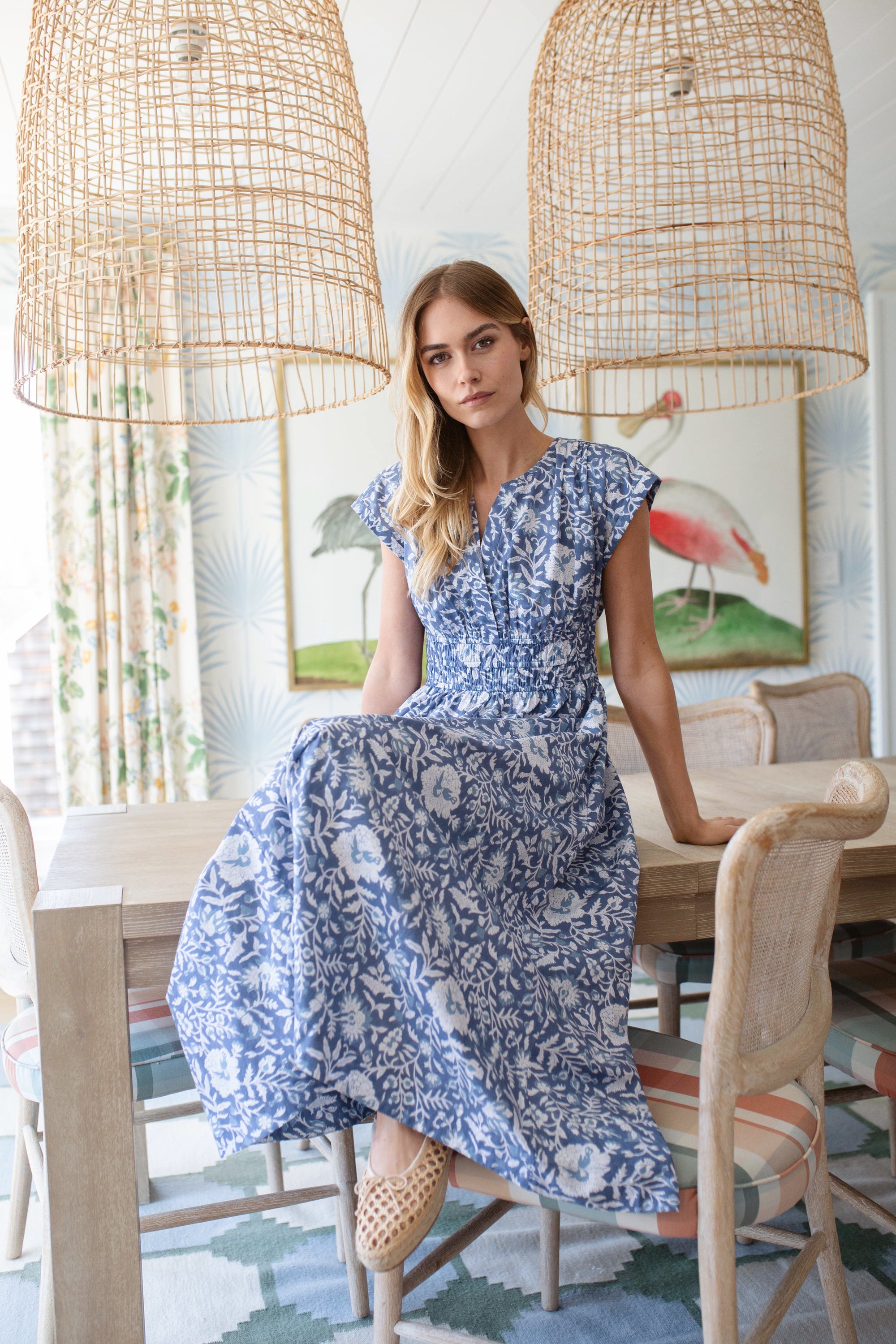 Clara Dress - Indigo Blossom