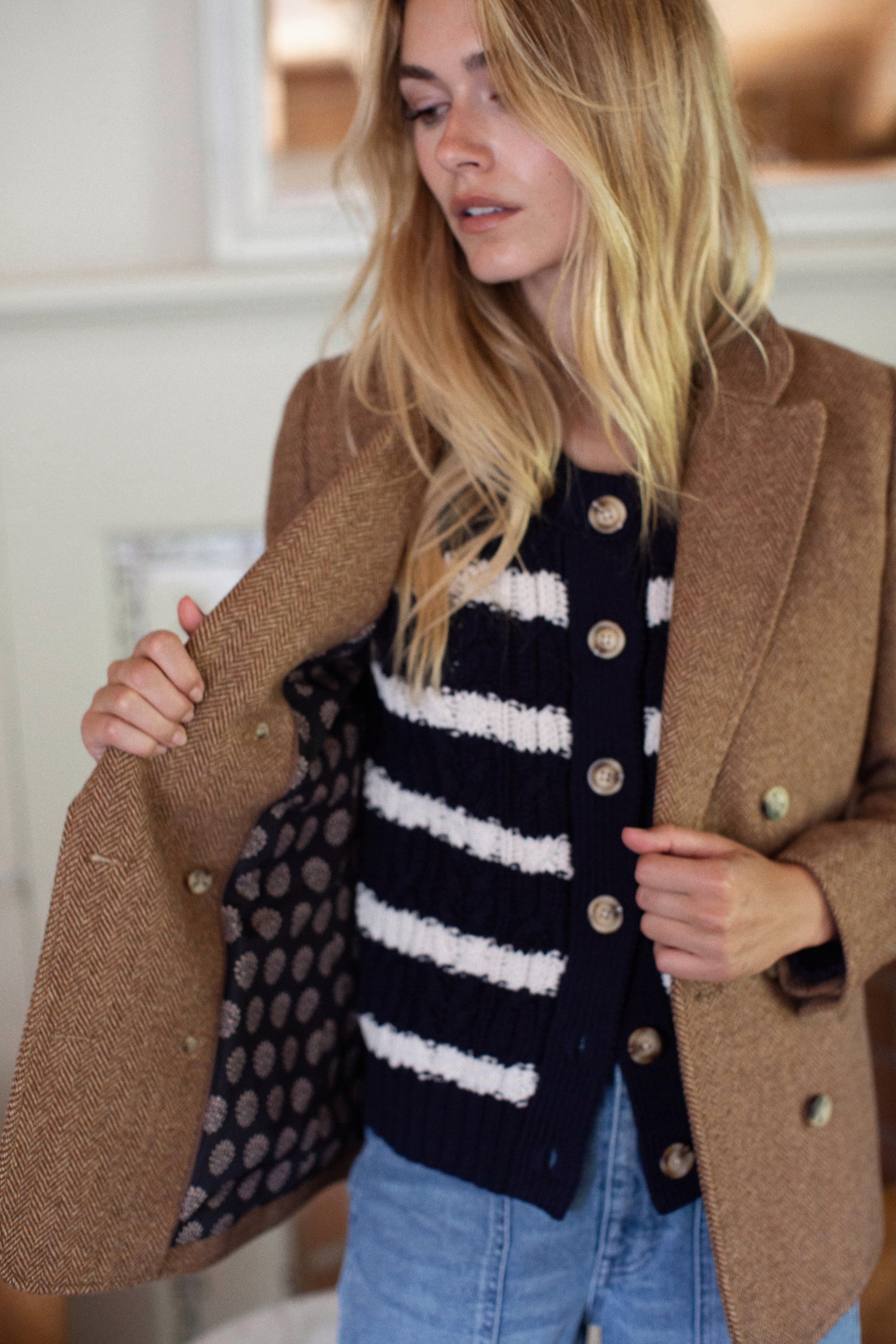 Hacking Jacket - Camel Herringbone