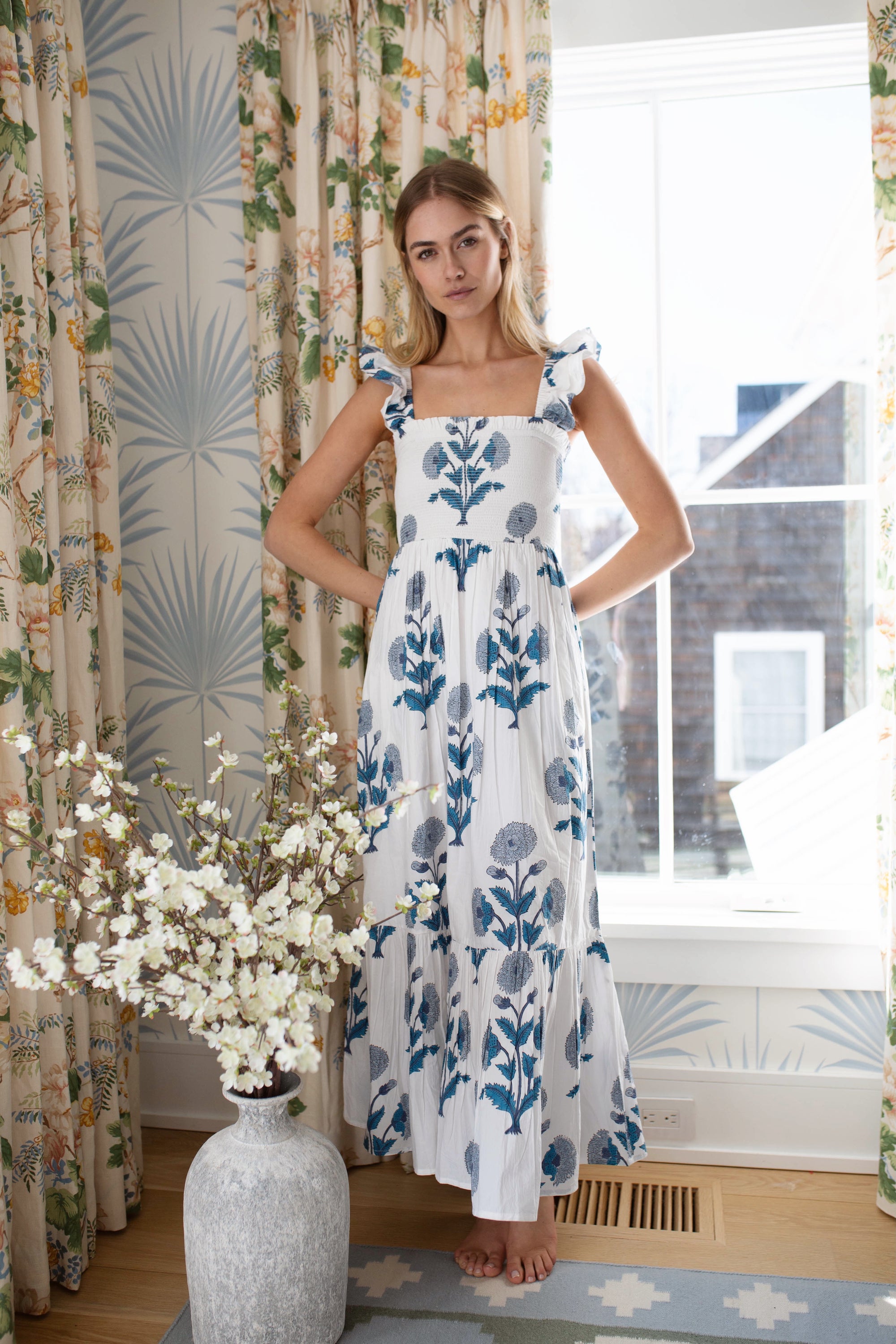 Sasco Dress - Indigo Zinnia