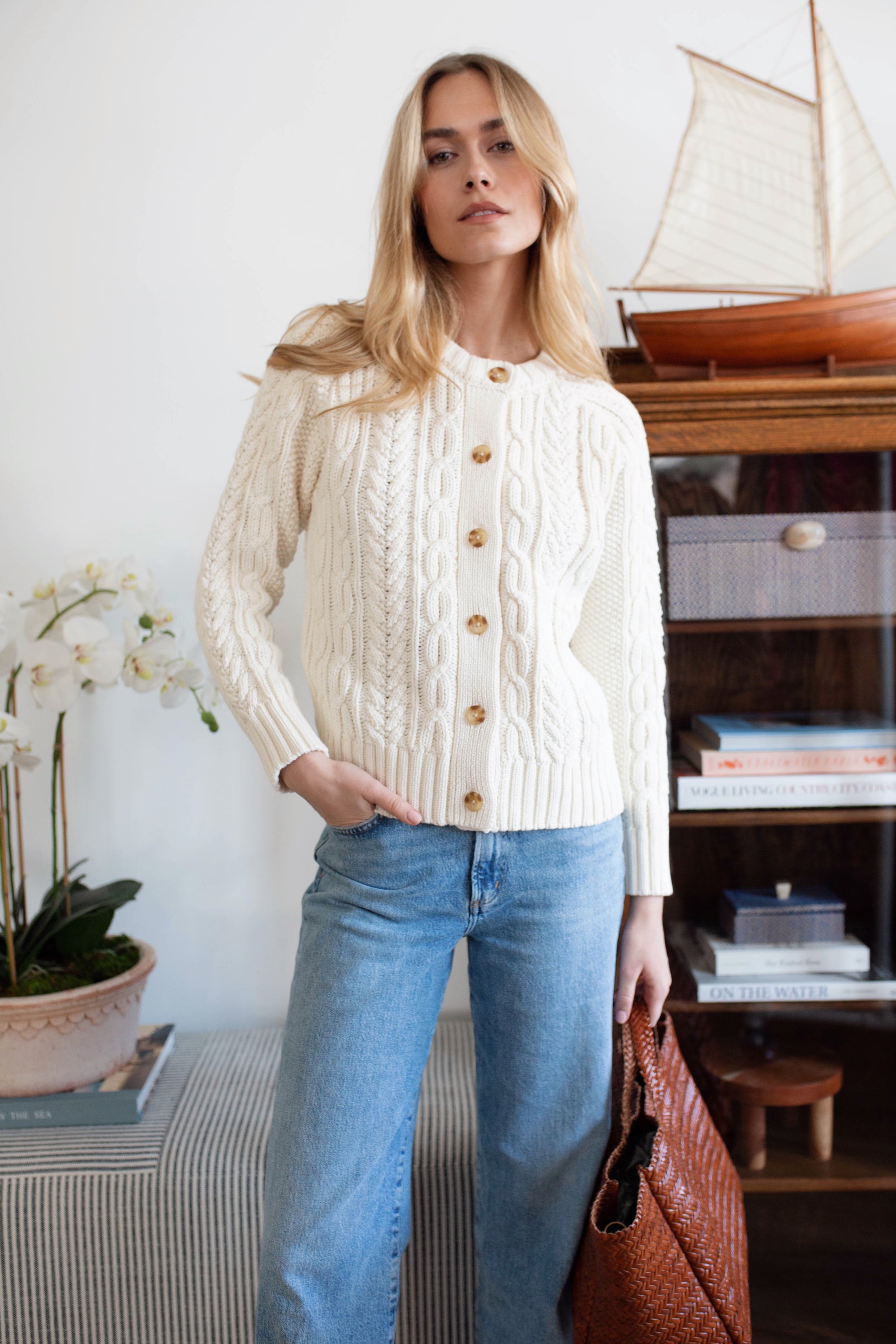 Cable Cardigan - Ivory