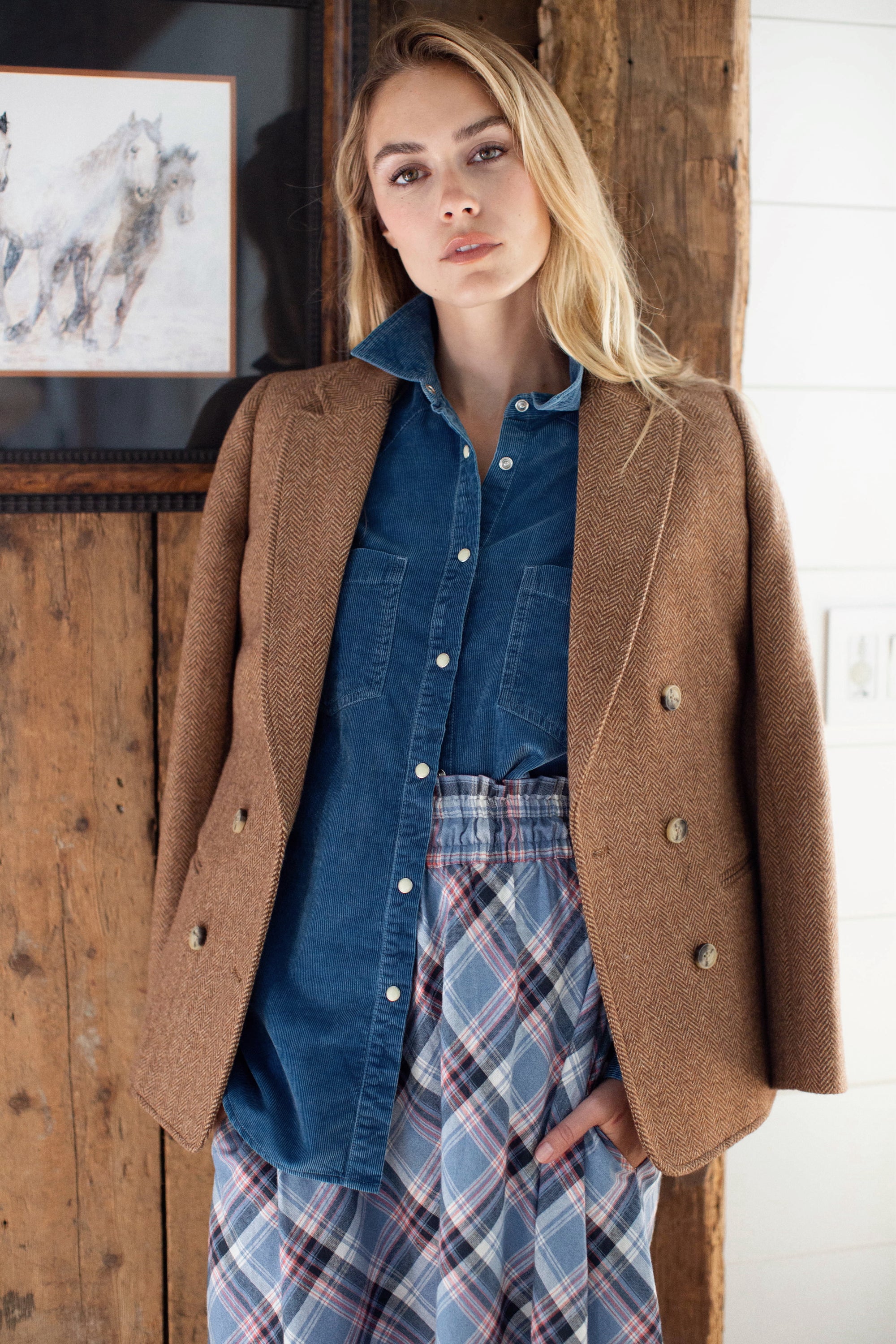 Hacking Jacket - Camel Herringbone