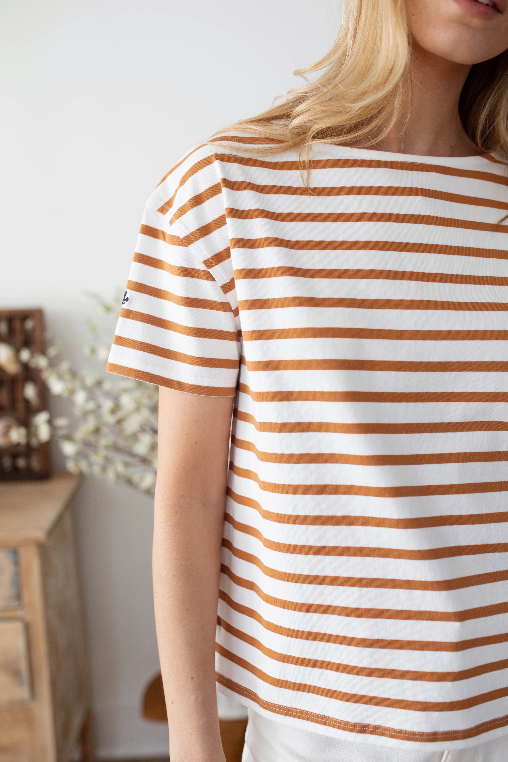 Short Sleeve Mariner - White/Cashew