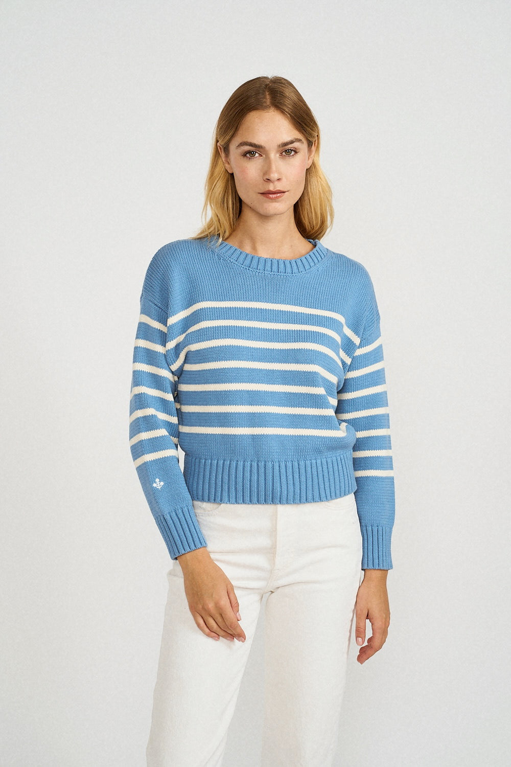 Lake Sweater - Atlantic Blue/Ivory Stripe