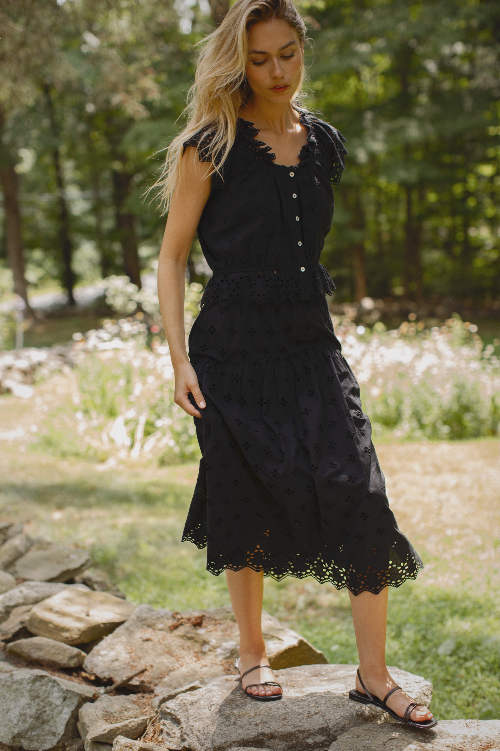 Erin Top - Black Eyelet