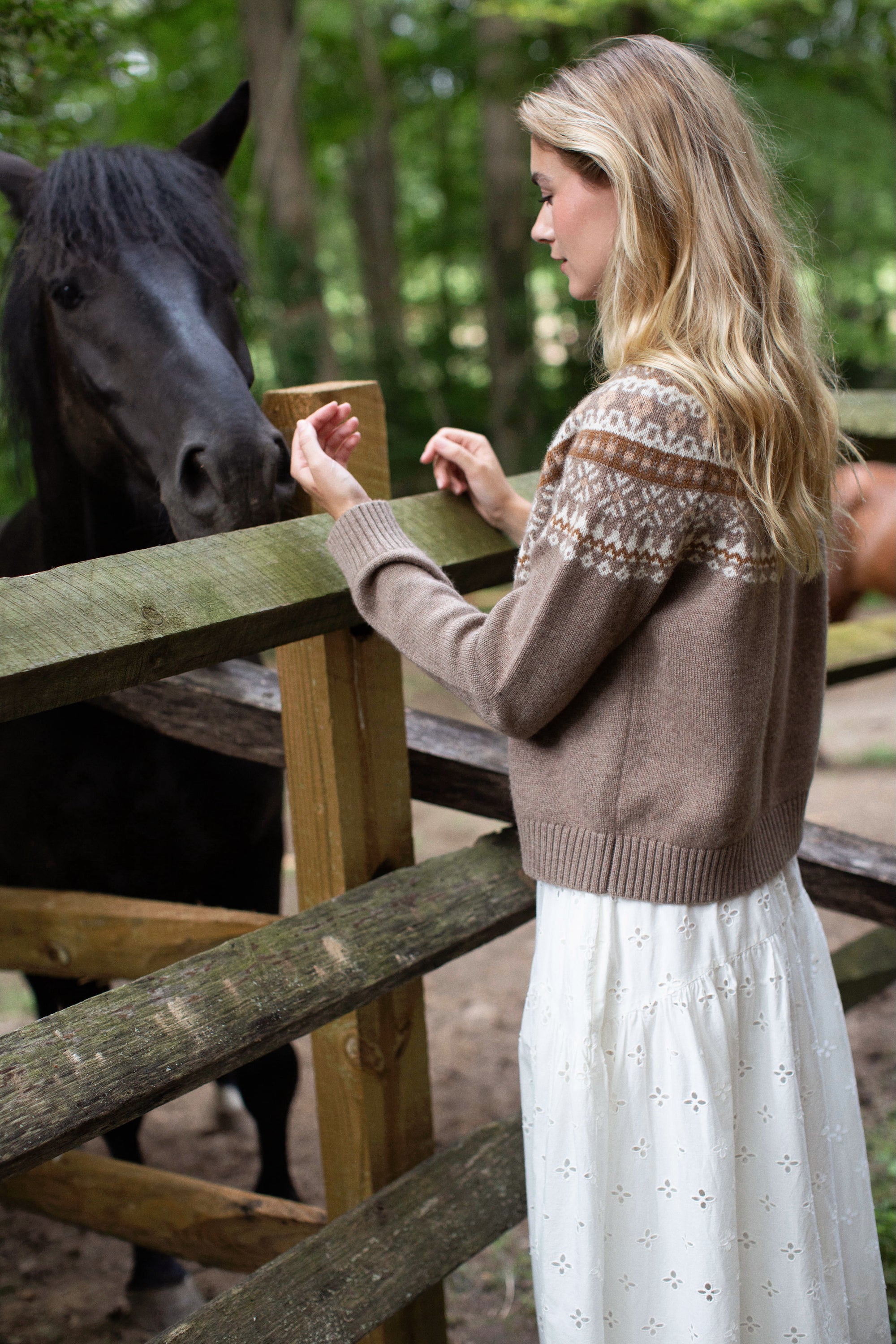 Louise Fair Isle Cardigan - Oatmeal