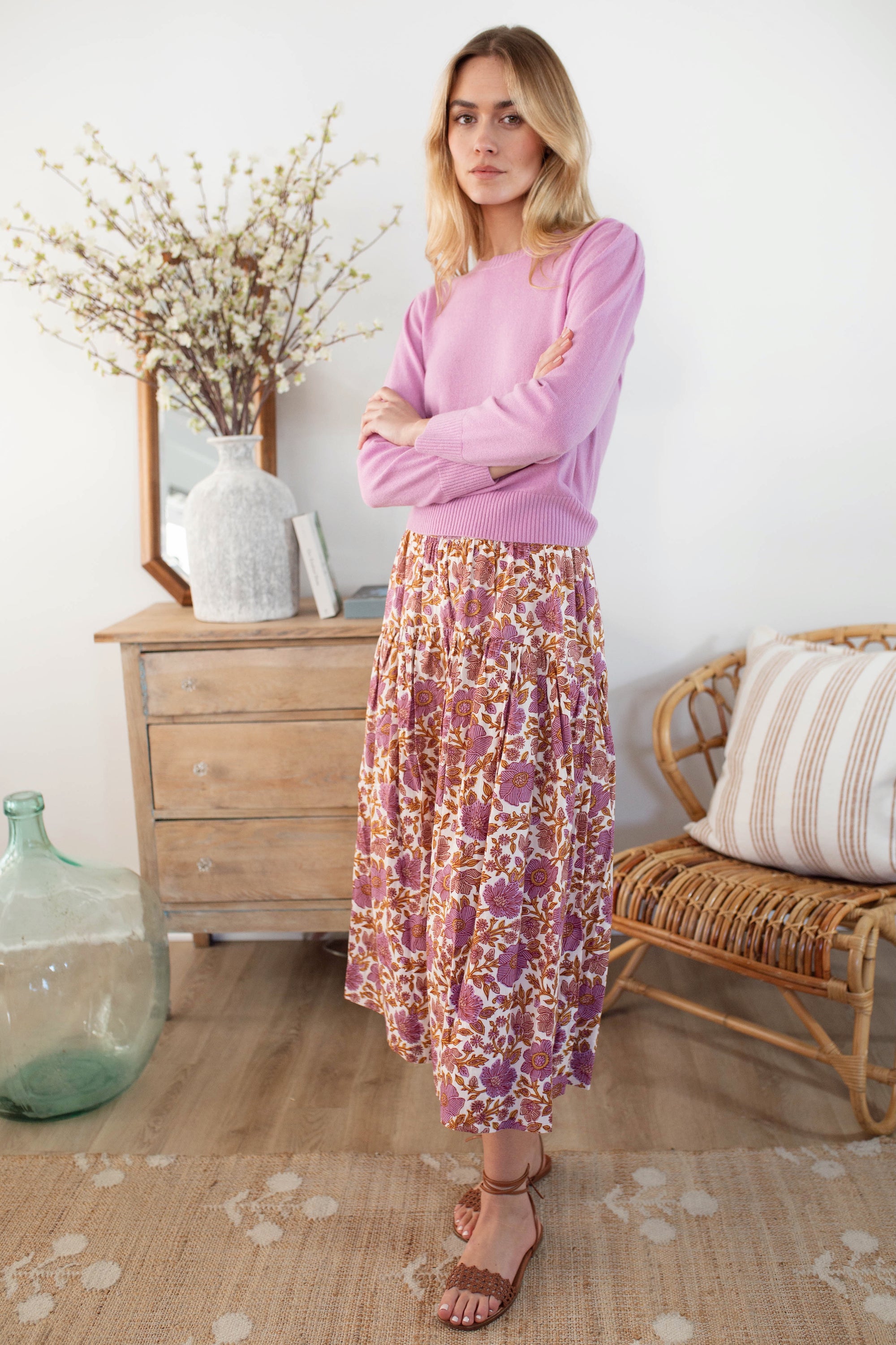 Louisa Skirt - Lilac Orsay Floral