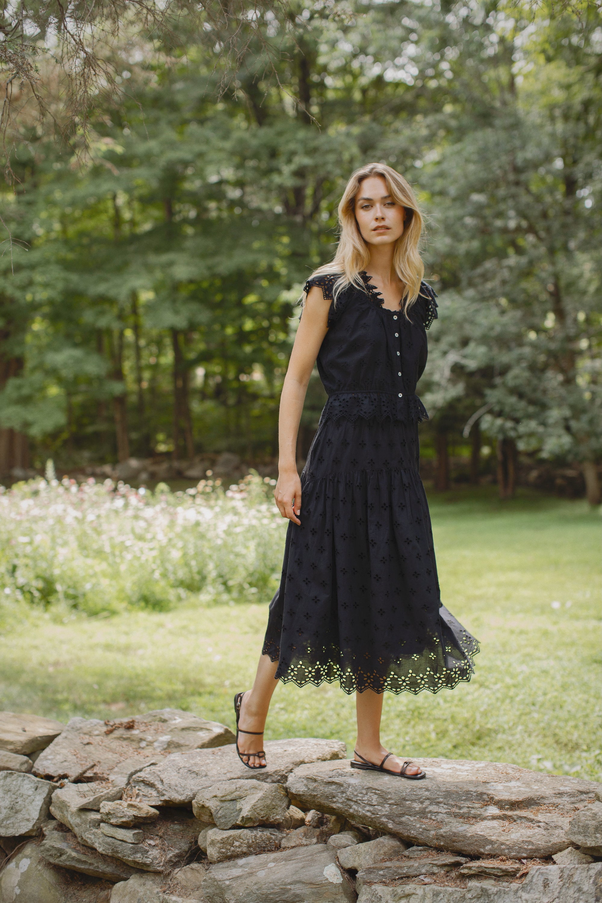 Erin Top - Black Eyelet