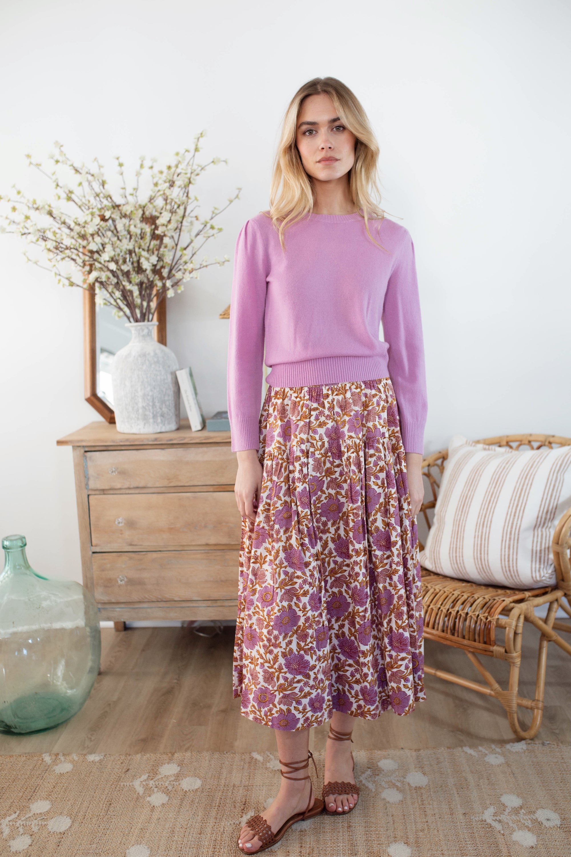 Louisa Skirt - Lilac Orsay Floral