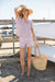 Ava Shorts - White Lavender Thistle