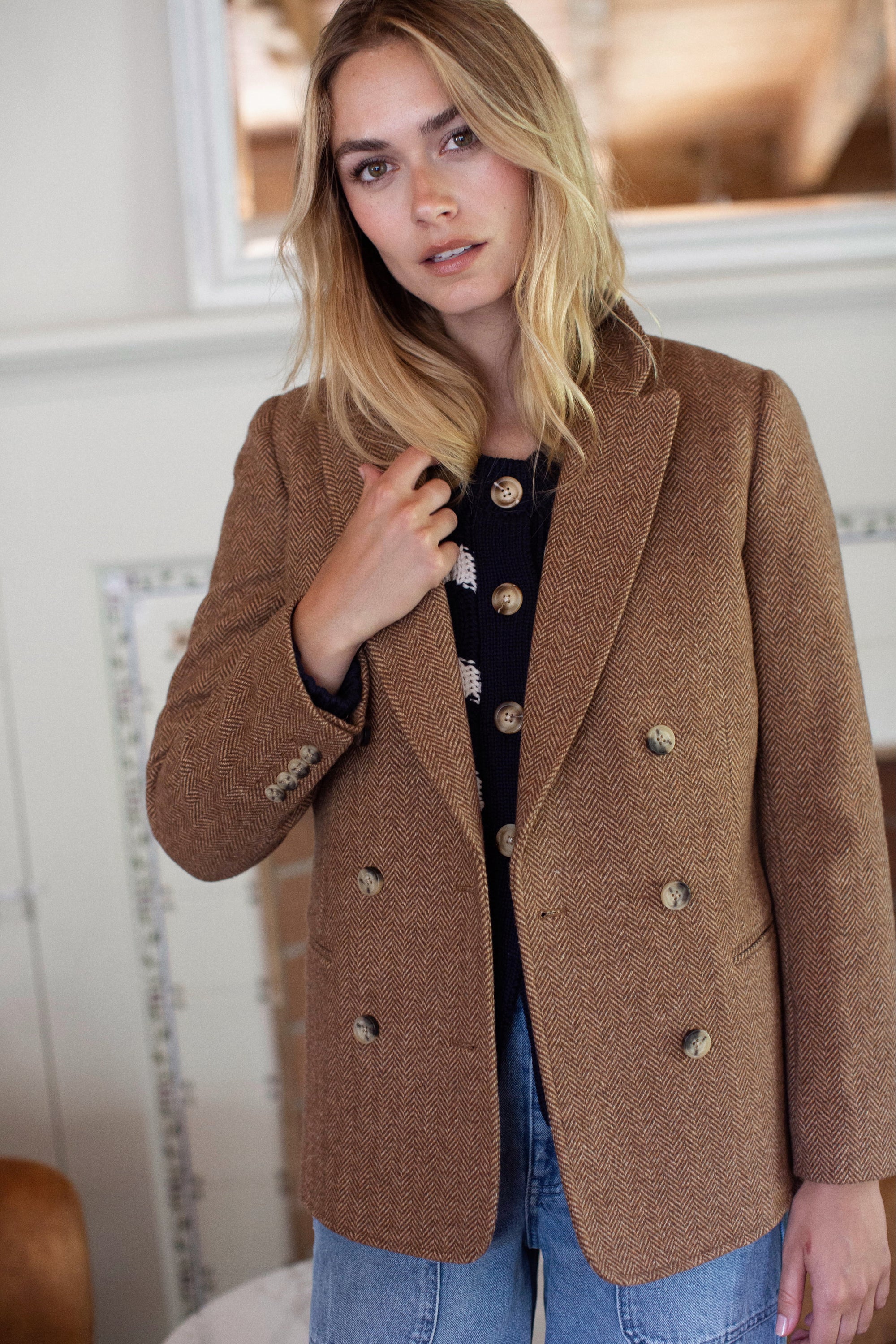 Hacking Jacket - Camel Herringbone