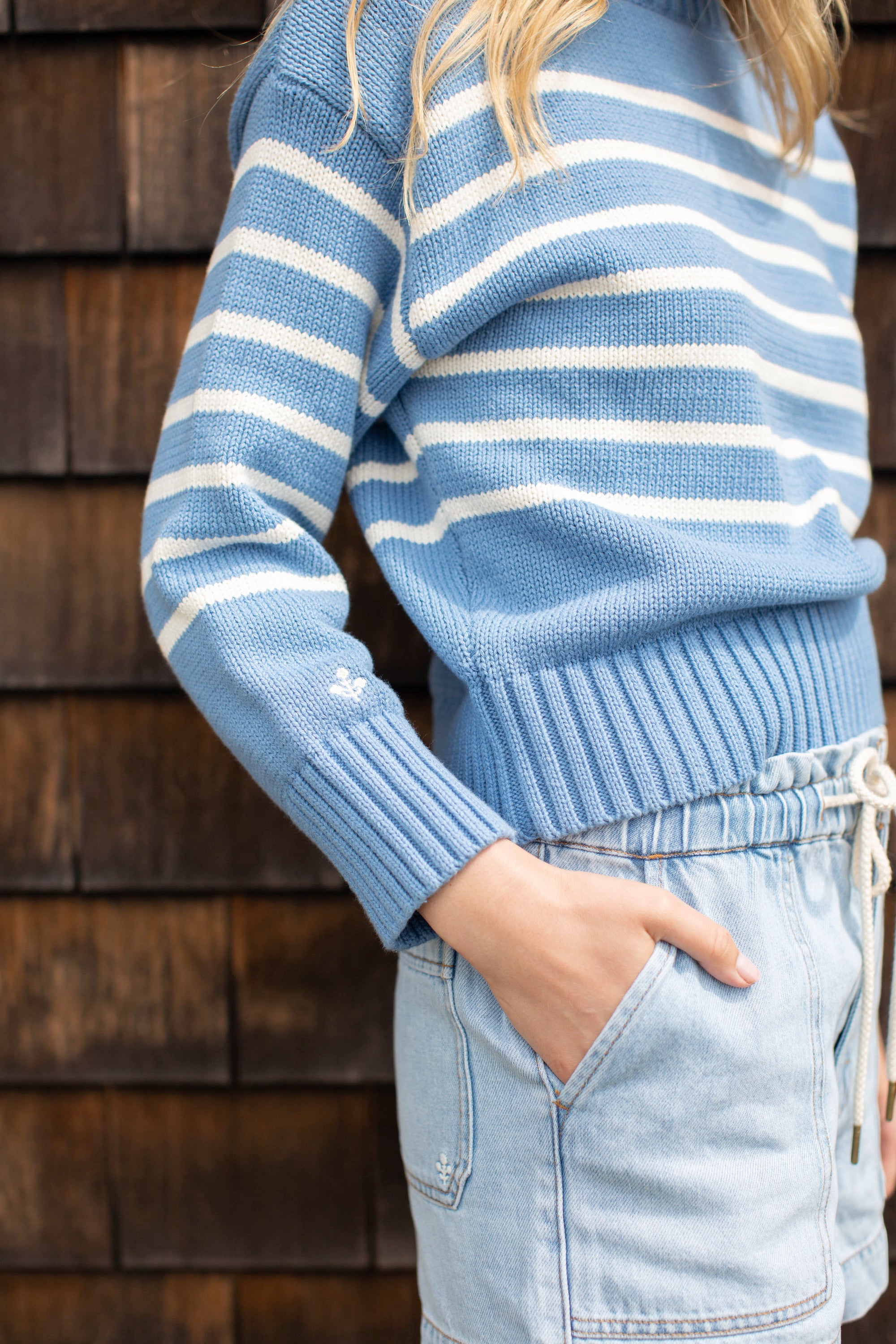 Lake Sweater - Atlantic Blue/Ivory Stripe