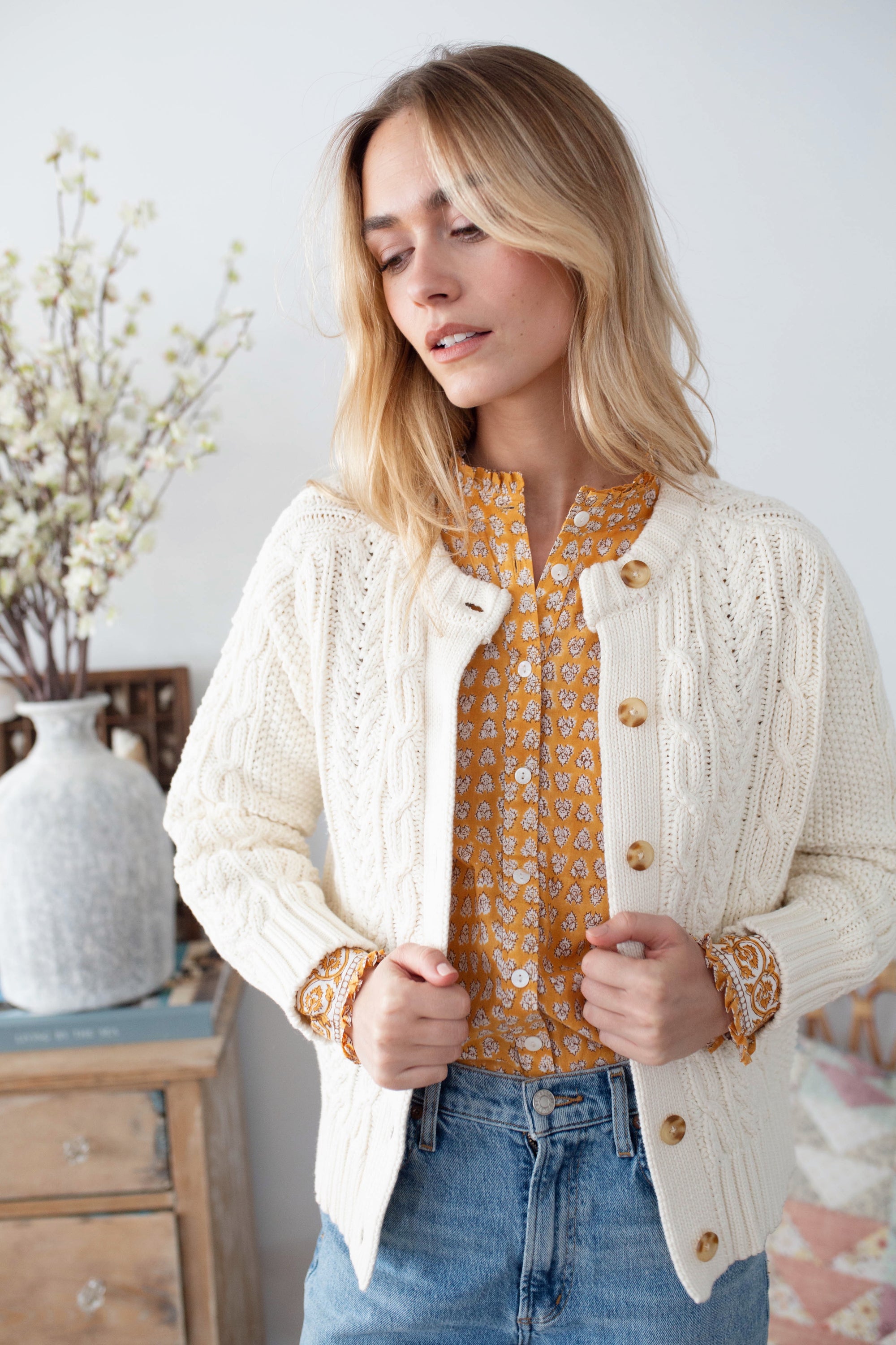 Cable Cardigan - Ivory