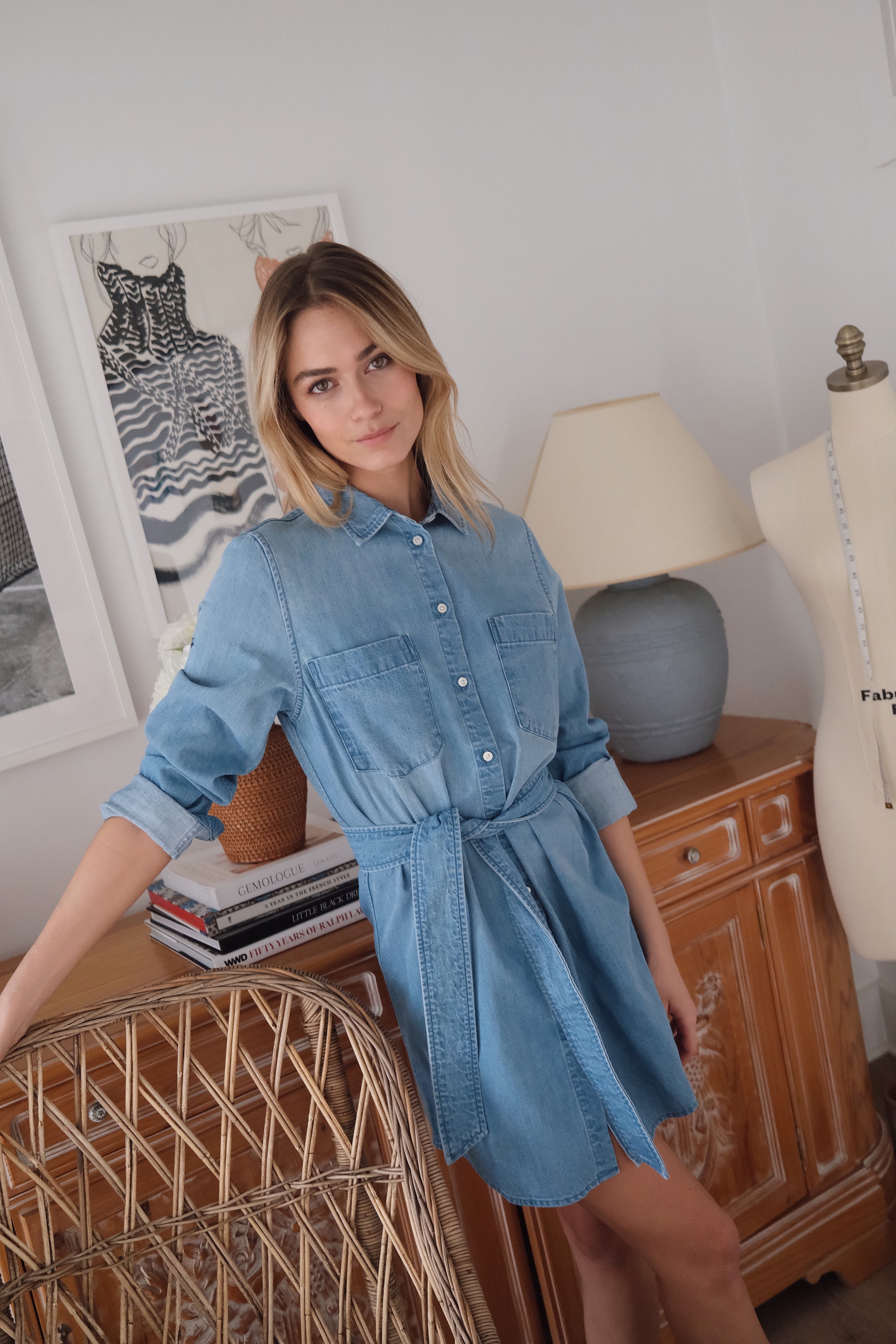 Denim Shirt Dress - Pale Wash