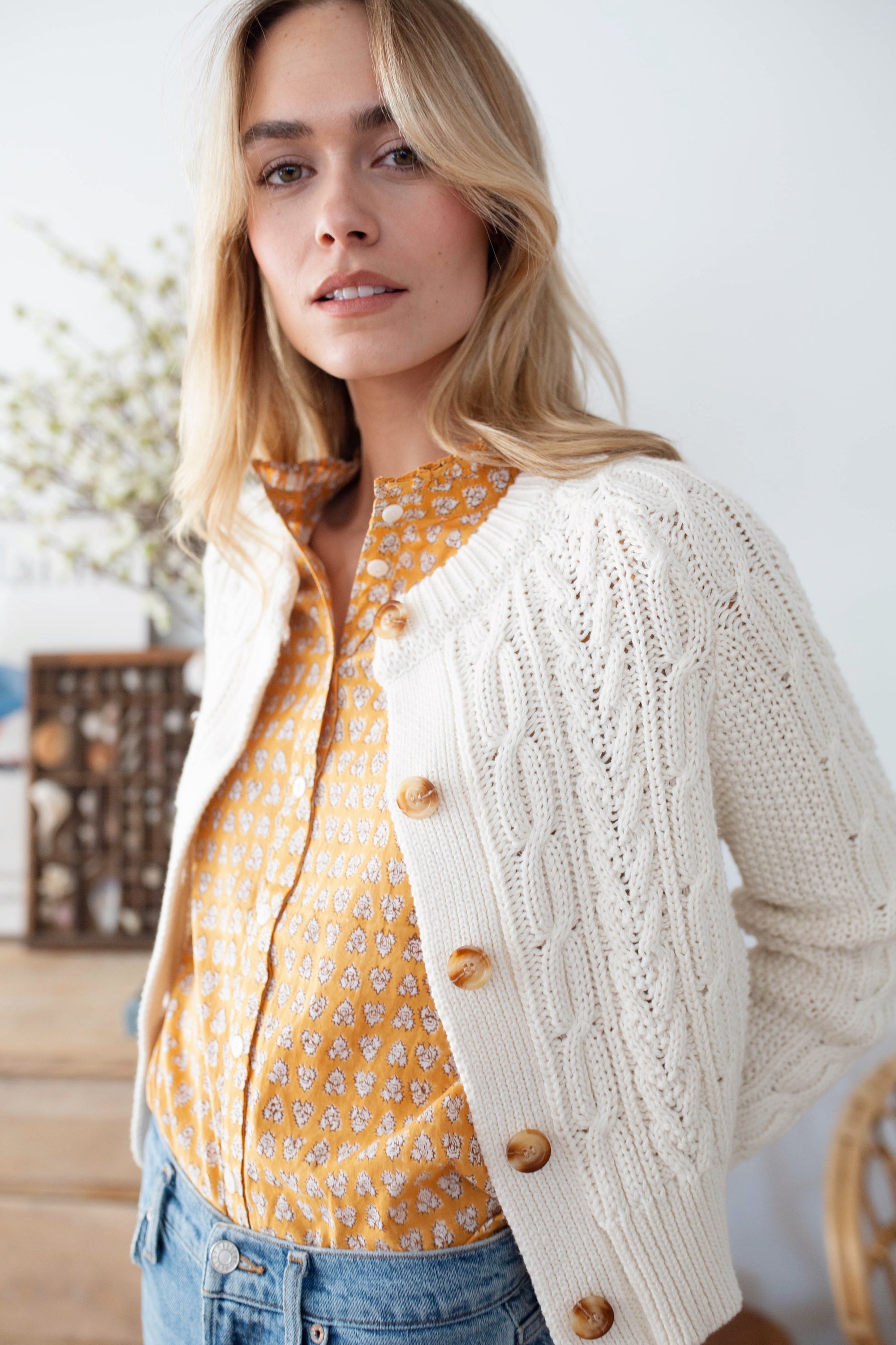 Cable Cardigan - Ivory
