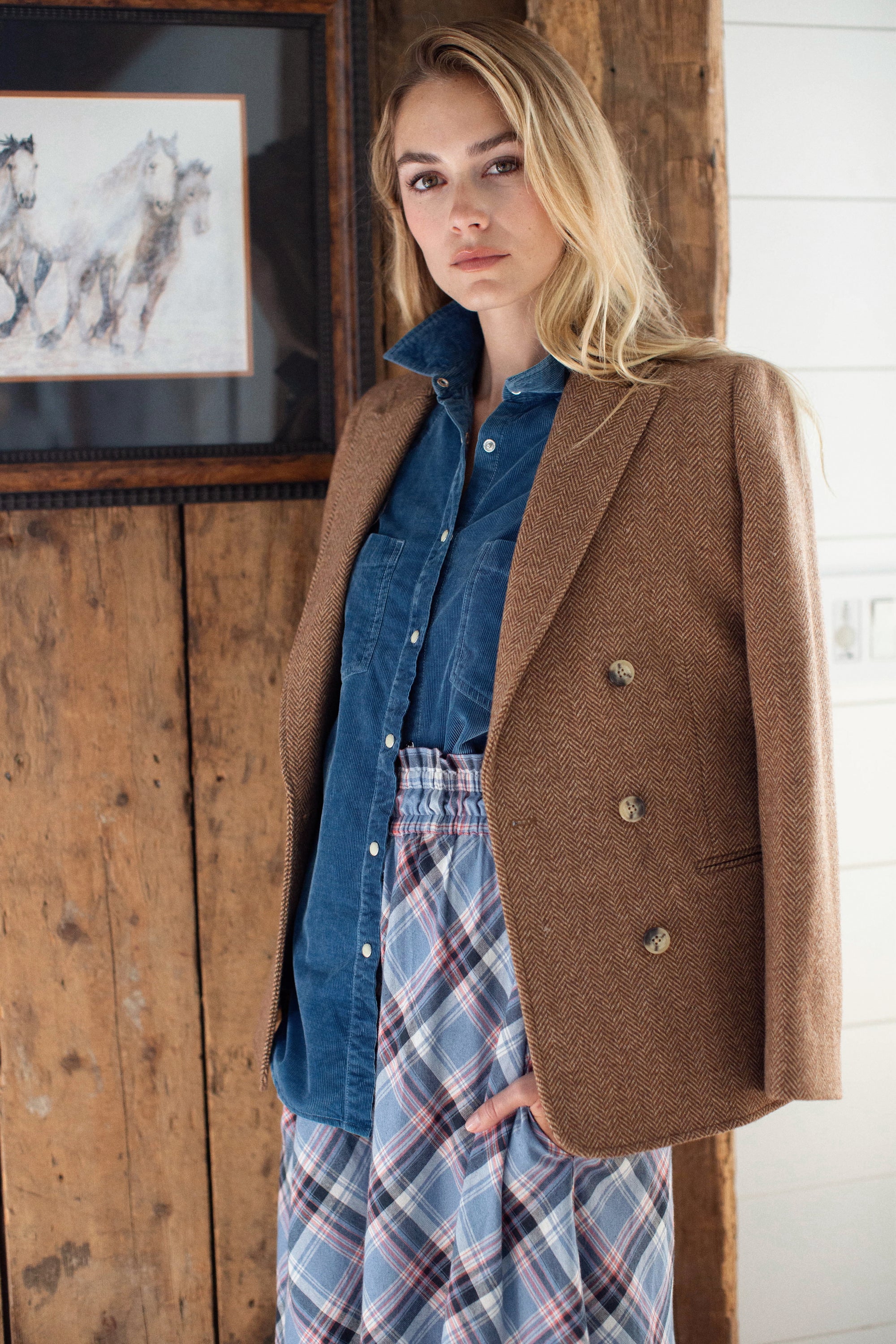 Western Shirt - Indigo Corduroy