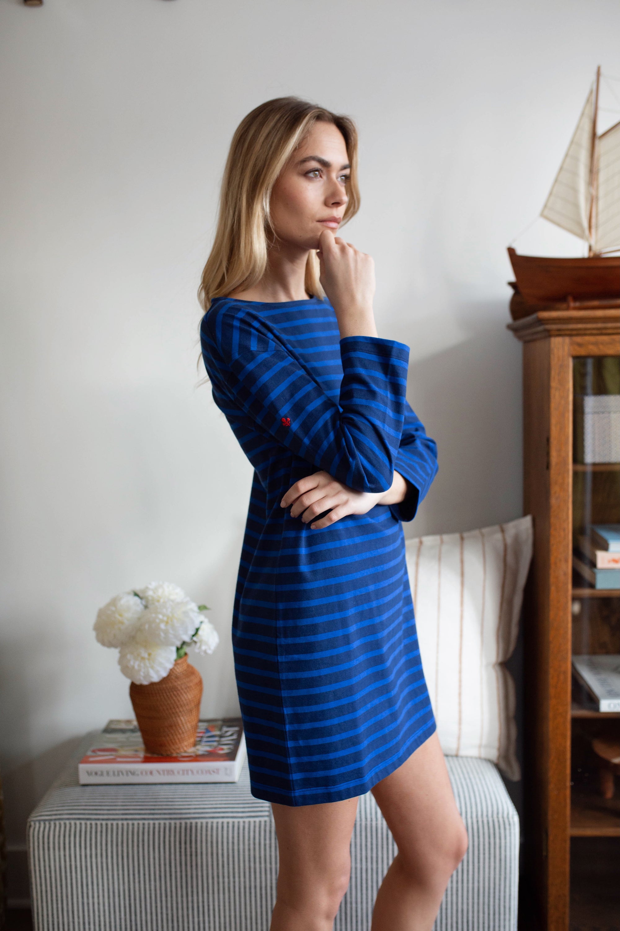 Mariner Dress - Tidal/Navy