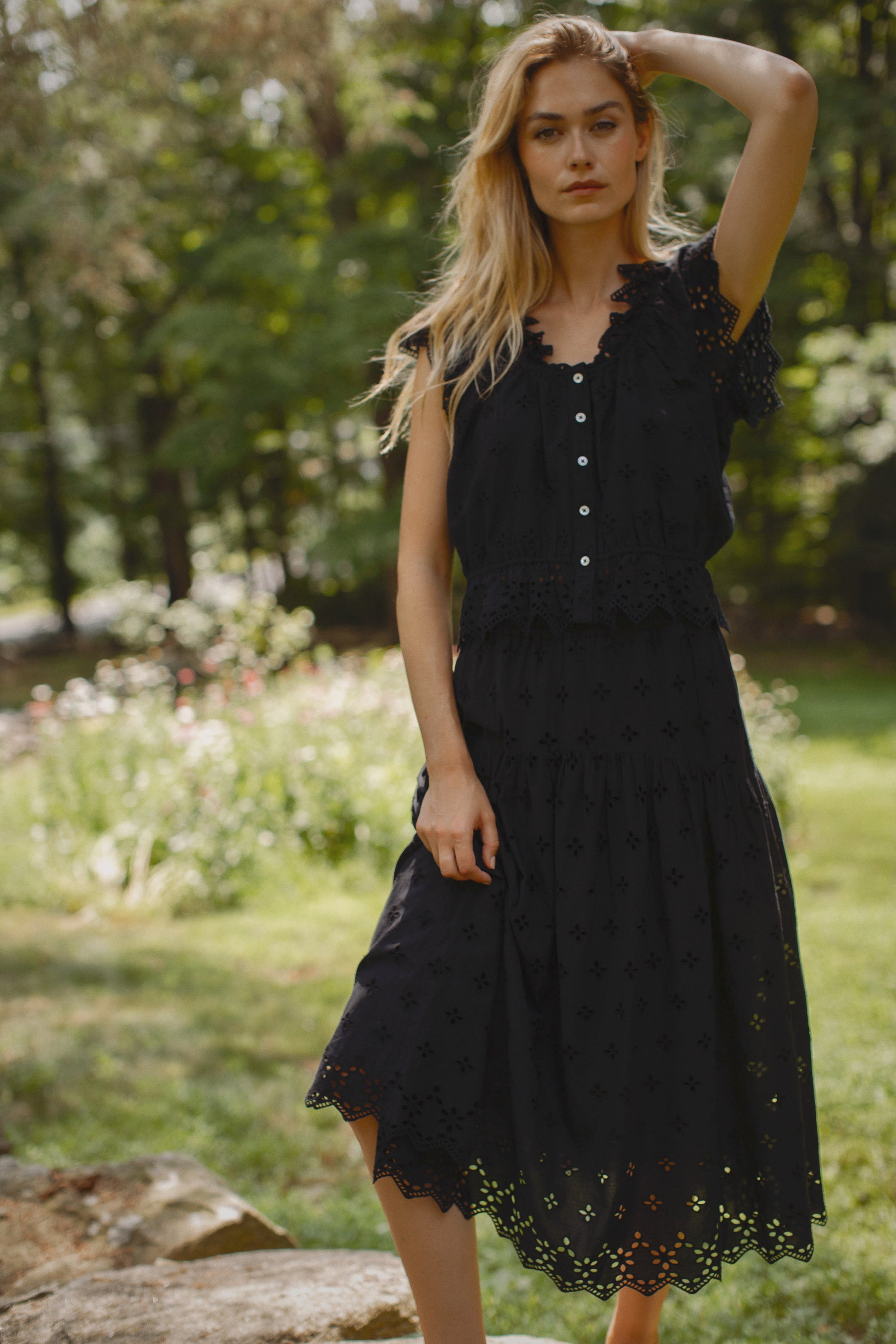 Louisa Skirt - Black Eyelet