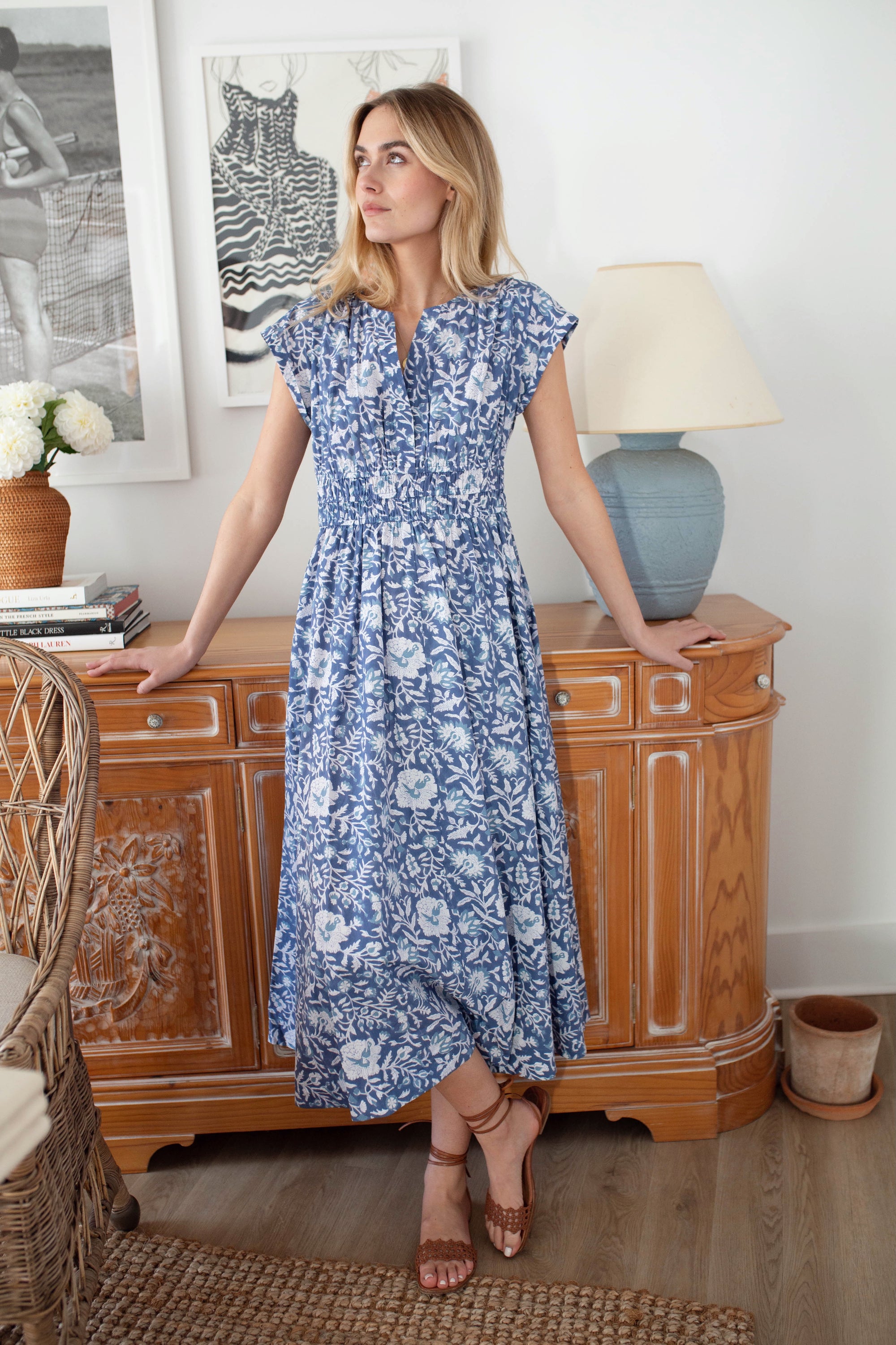 Clara Dress - Indigo Blossom
