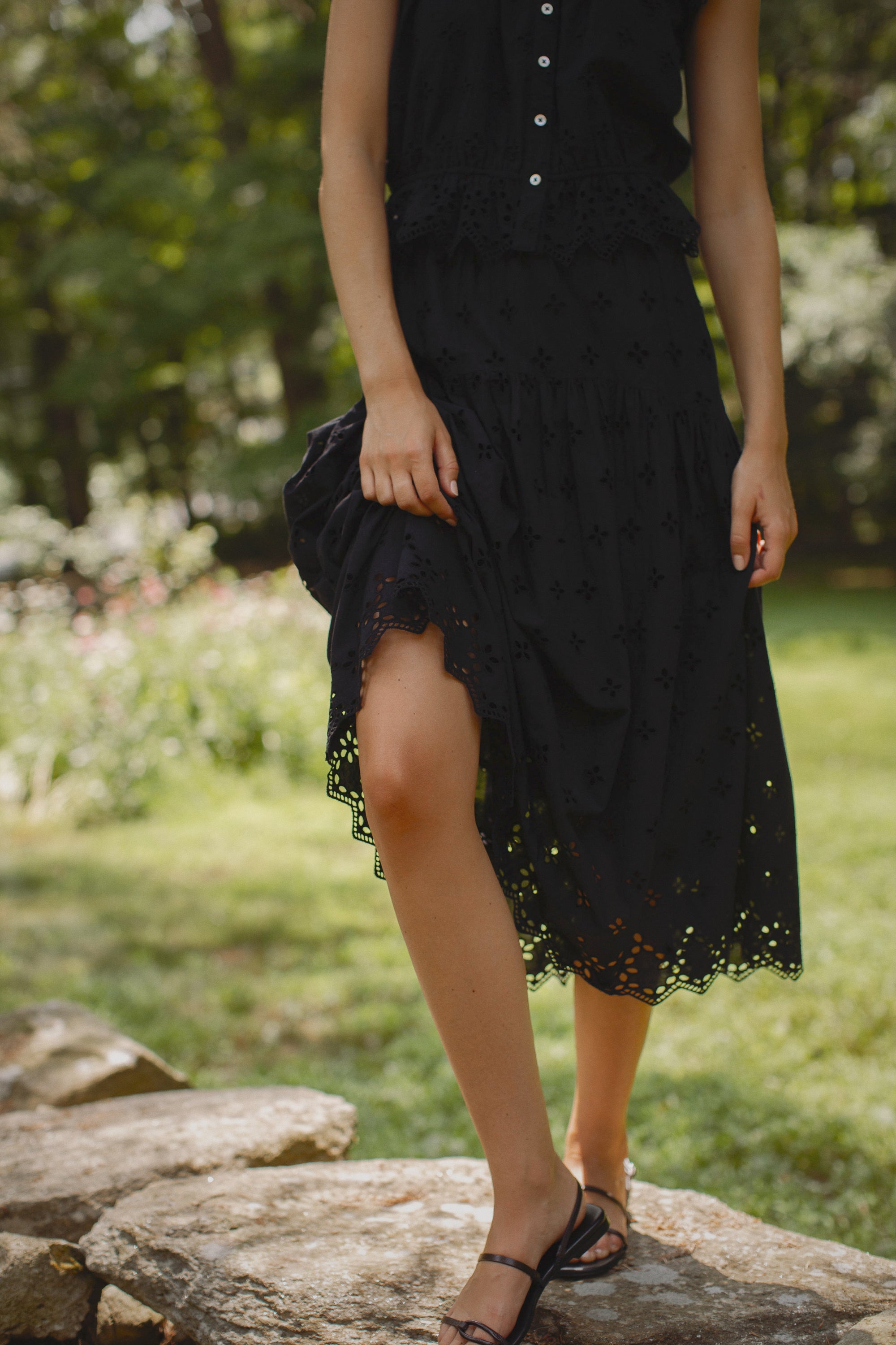Louisa Skirt - Black Eyelet