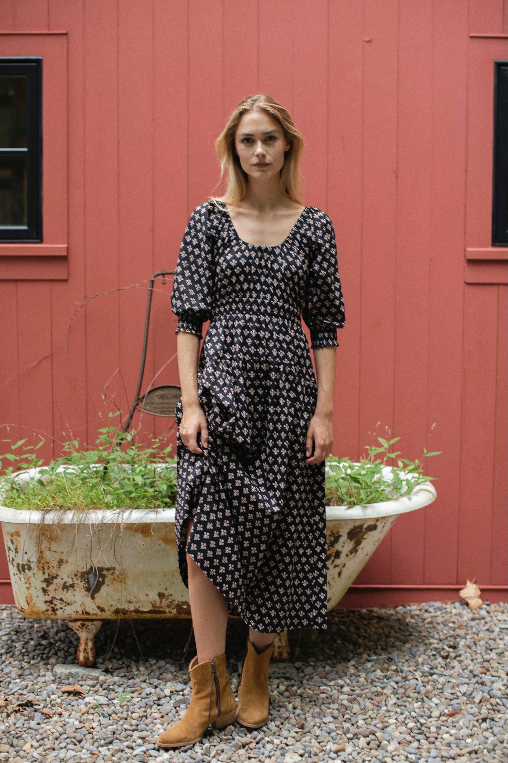 Abby Dress - Black Marea Flower