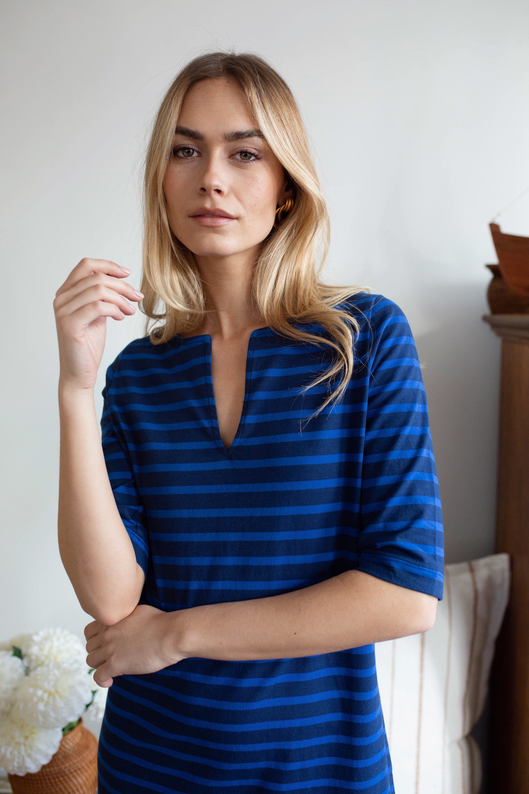 Mariner Tunic Dress - Tidal/Navy